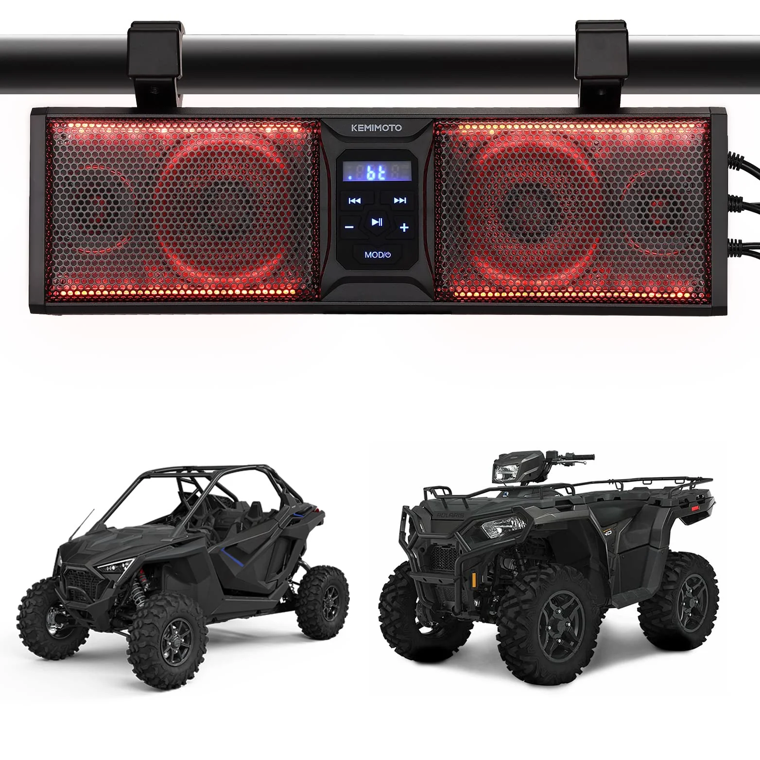 16'' RGB UTV ATV Golf Cart Sound Bar, BT 5.0, Amplified, IP65 Waterproof Dustproof - Image 11