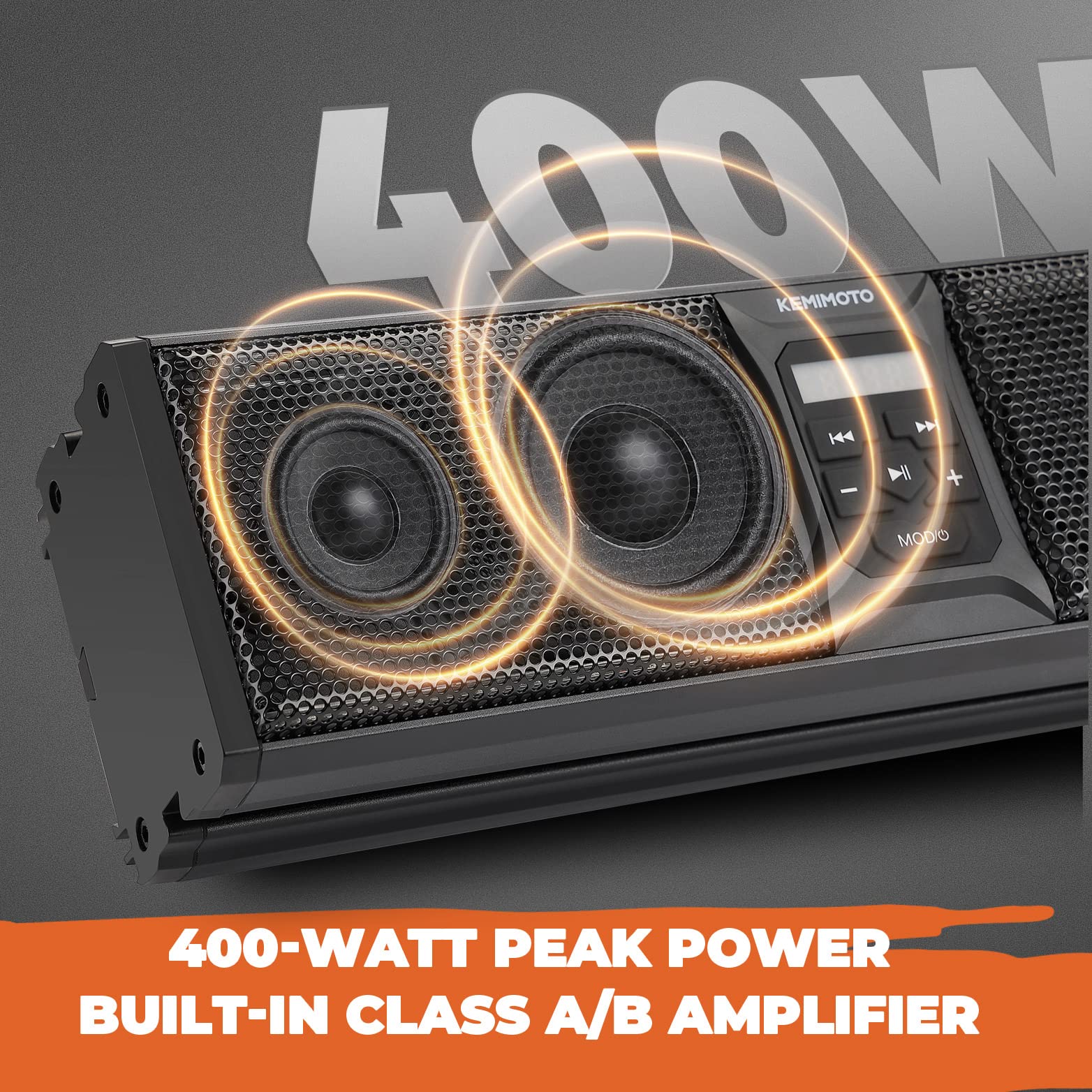 16'' RGB UTV ATV Golf Cart Sound Bar, BT 5.0, Amplified, IP65 Waterproof Dustproof - Image 6