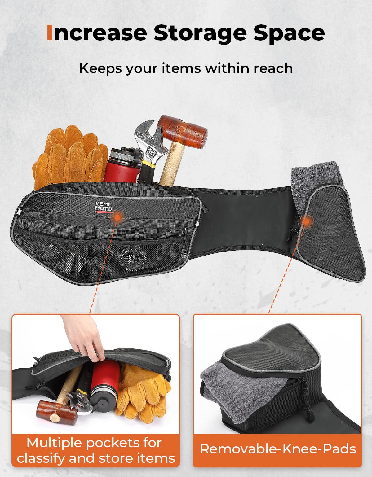 1Pair Door Bags with Knee Pads for Can Am Commander - Image 2
