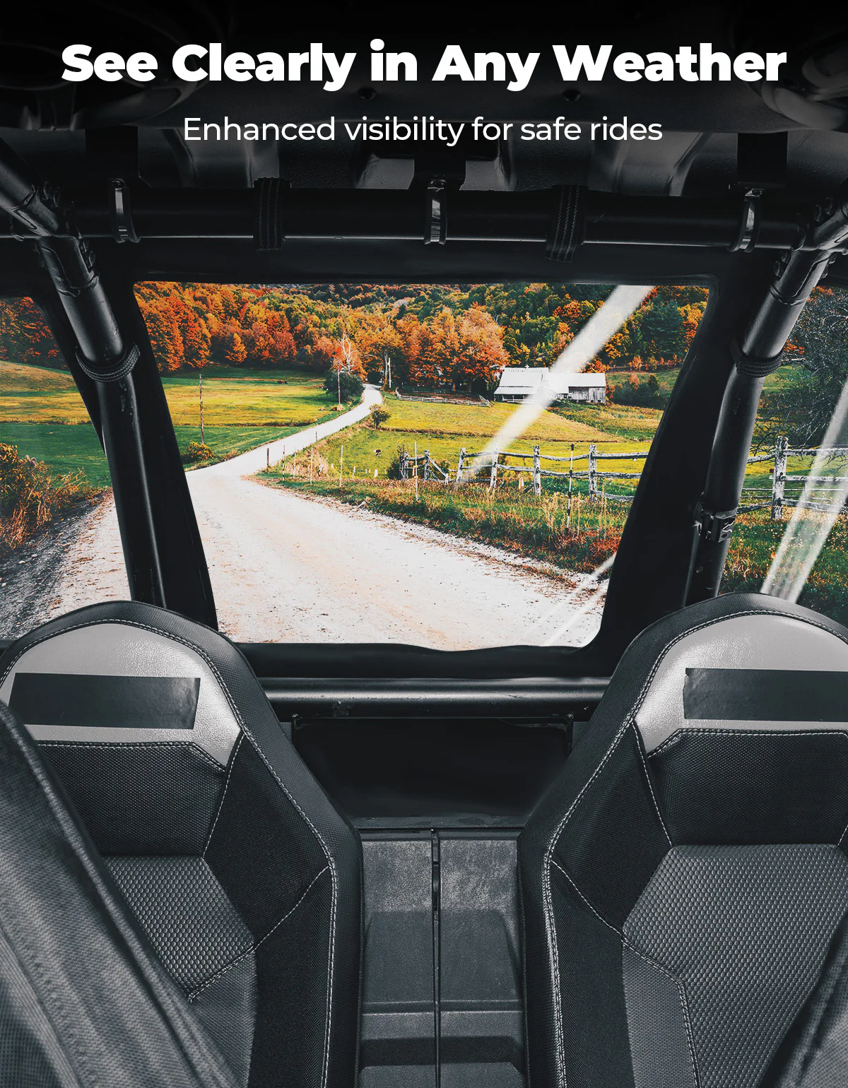 2 in 1 UTV Rear Soft Windshield with Cargo Bed Cover for Polaris RZR XP 1000/4 2014-2023 - Image 2