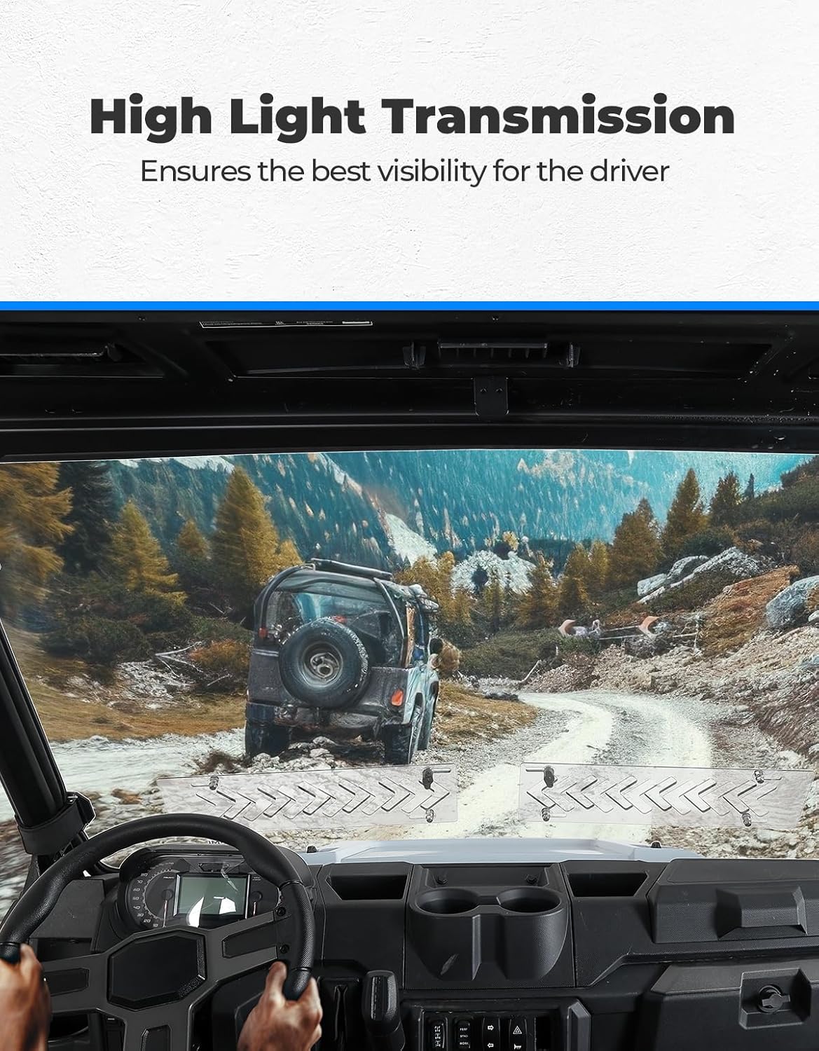 2-IN-1 Vented Windshield for Polaris Ranger XP 900/XP 1000/Crew 2014-2025 - Image 4