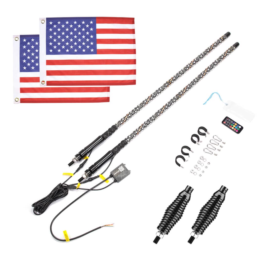 3FT 2PCS Spiral Whip Light Bluetooth Control for Can-Am Maverick X3 - Image 10