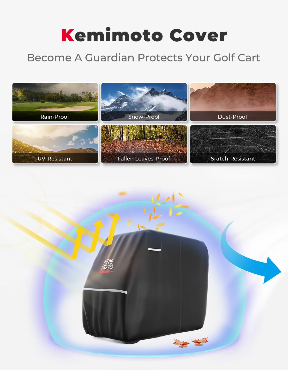 Heavy-Duty Golf Cart Cover for EZGO Club Car Models - Image 2