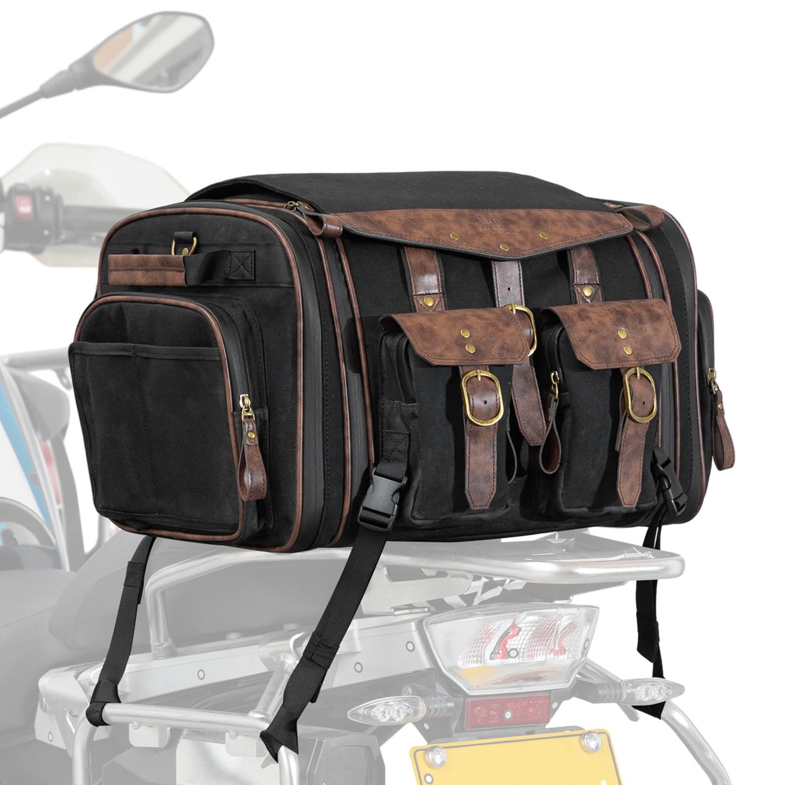 Motorcycle Tail Bag, 60L Expandable Bag Luggage