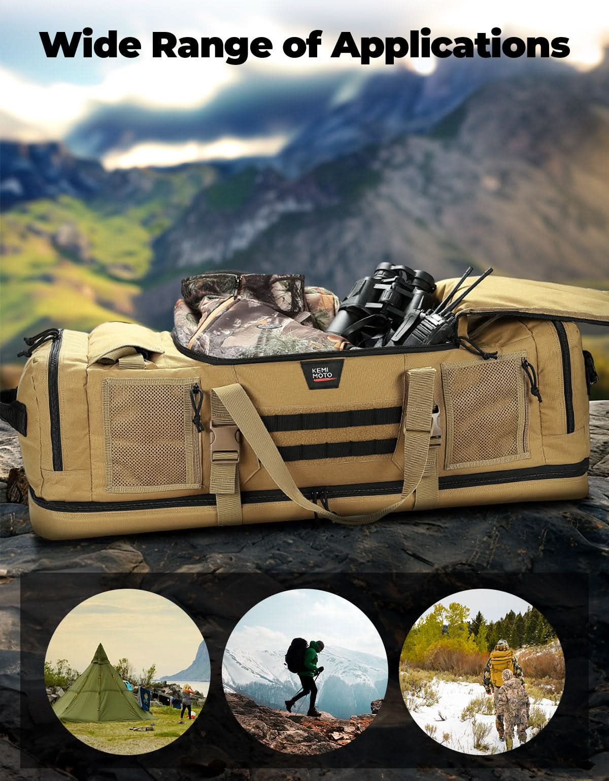 78L Hunting Duffle Bag Large Capacity Travel Gear - Image 3