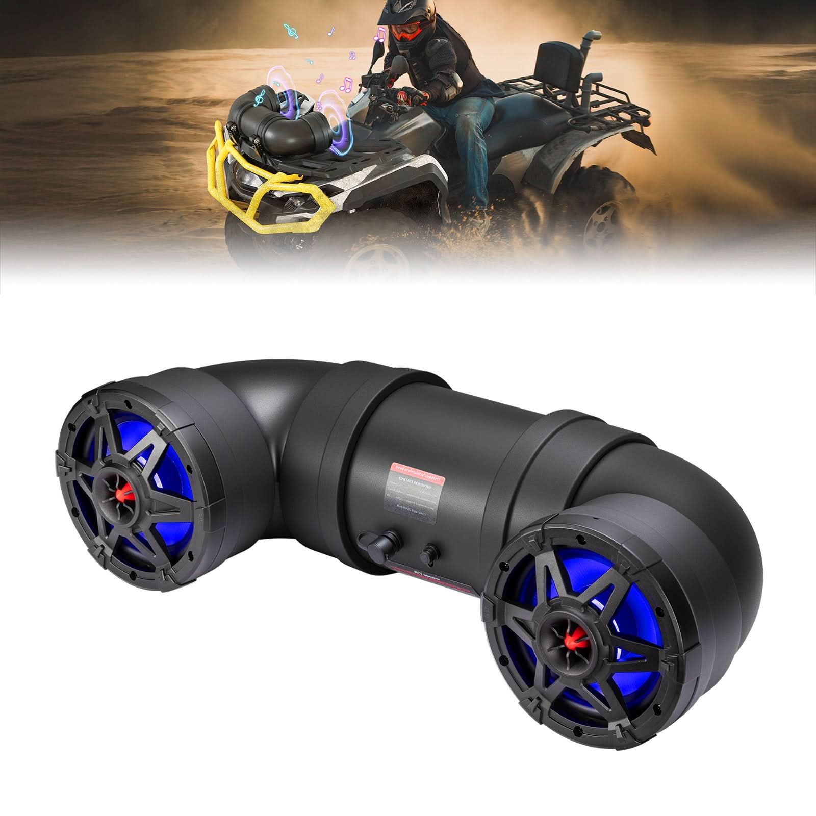 ATV Bluetooth Speaker 6.5" Sound Bar with RGB Lights for Polaris Can-Am
