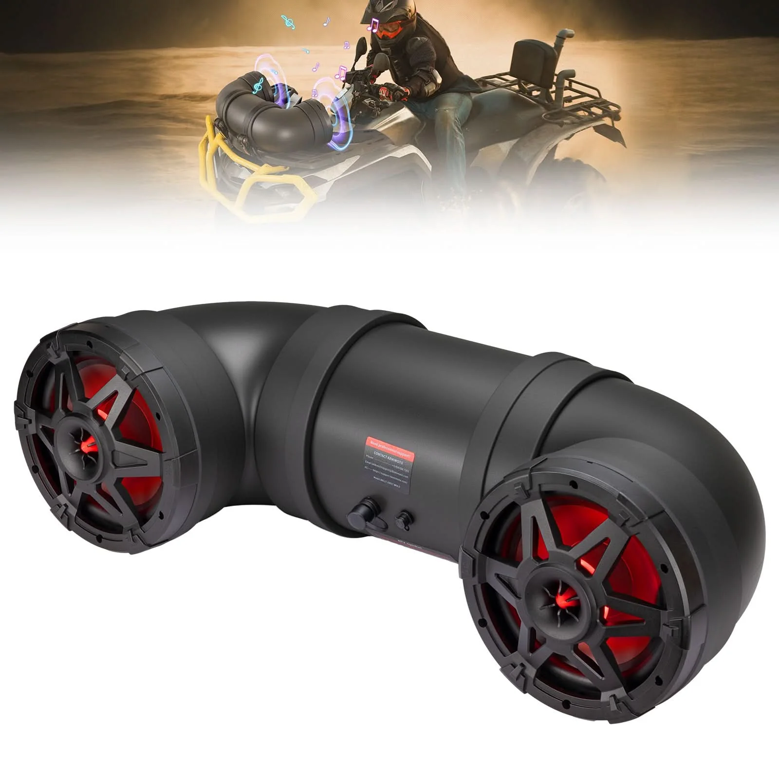 ATV Bluetooth Speaker 8" Sound Bar with RGB Lights for Polaris Can-Am