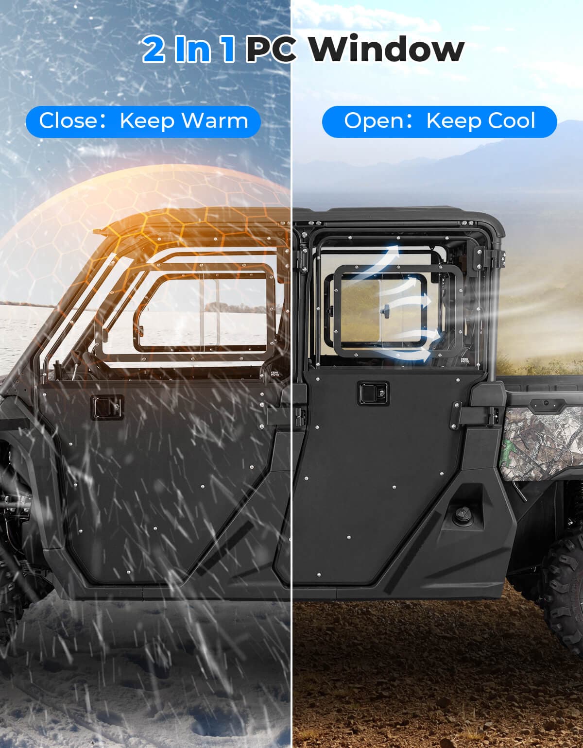 CFMOTO UForce 1000 XL Full Doors with Sliding Window 2022+ - Image 4