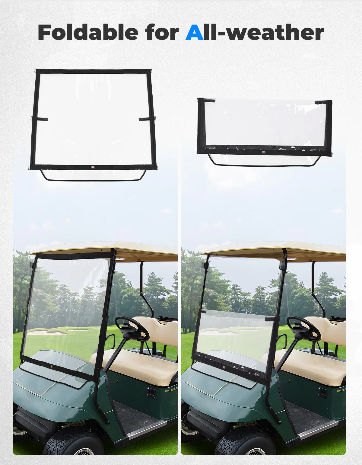 Foldable Golf Cart Windshield for EZGO TXT 1994-2013 - Image 7