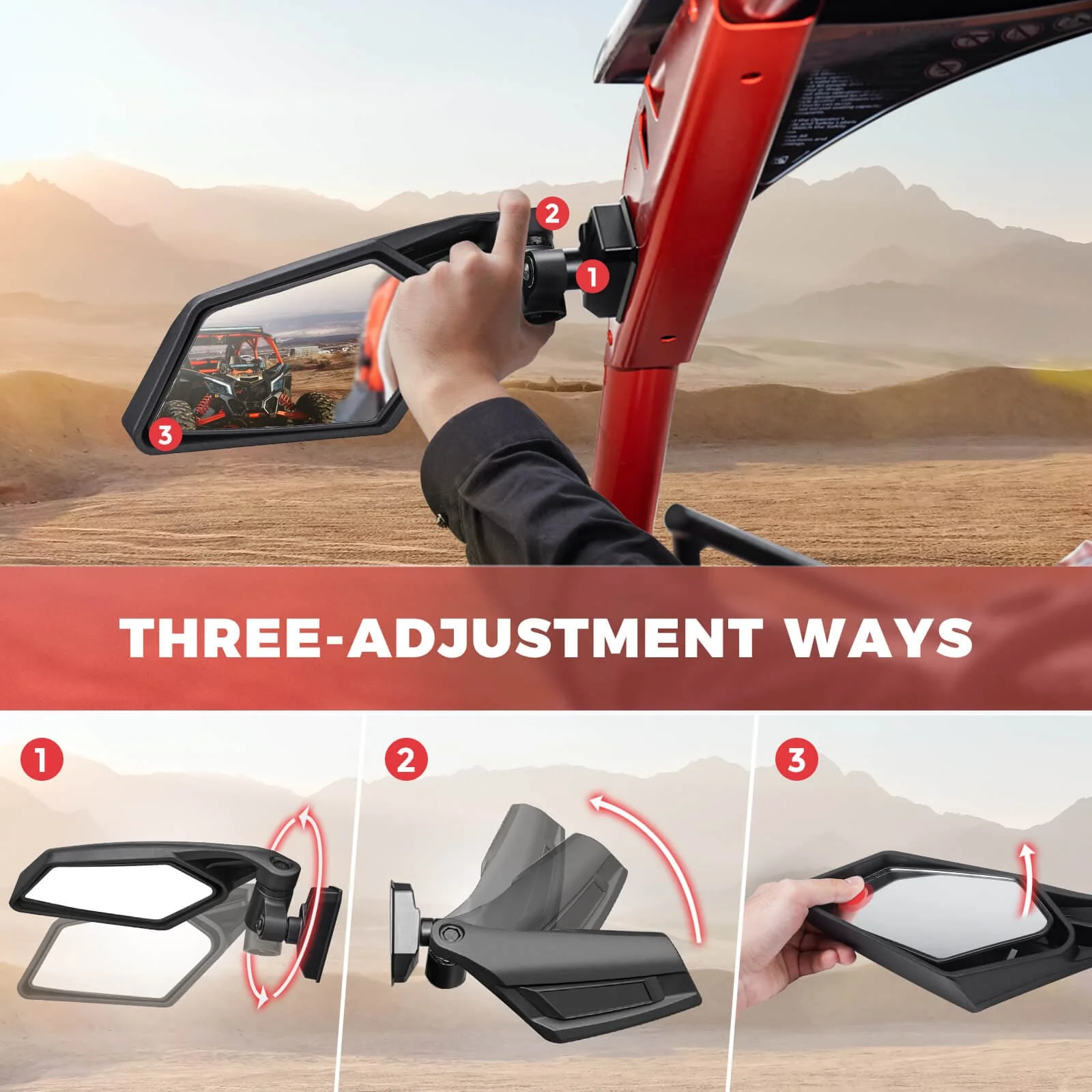 Front Lower Door Inserts & UTV Side View Mirror For Can-Am Maverick X3 - Image 10