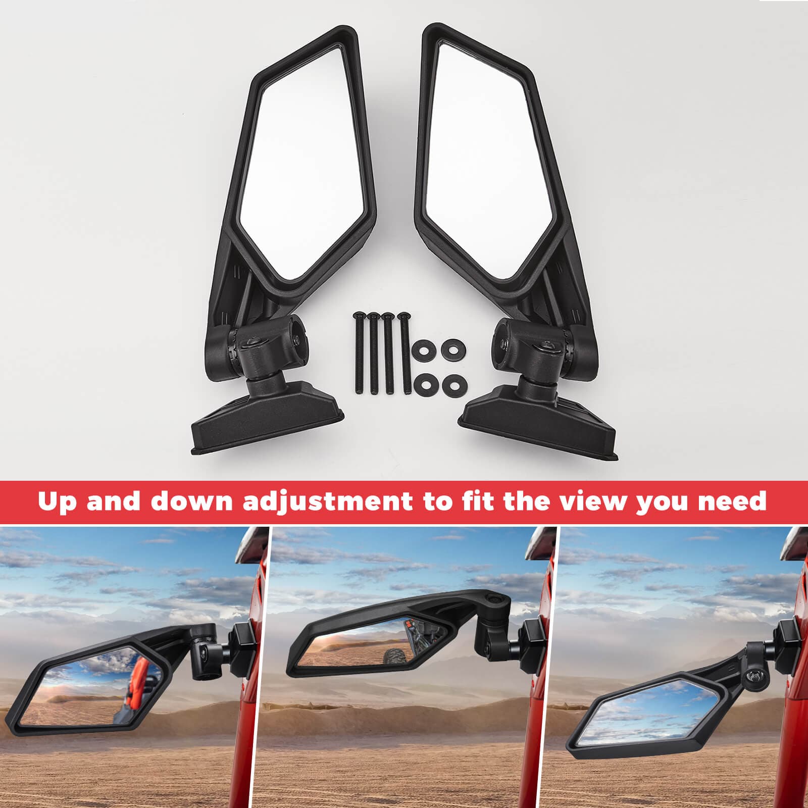 Front Lower Door Inserts & UTV Side View Mirror For Can-Am Maverick X3 - Image 12