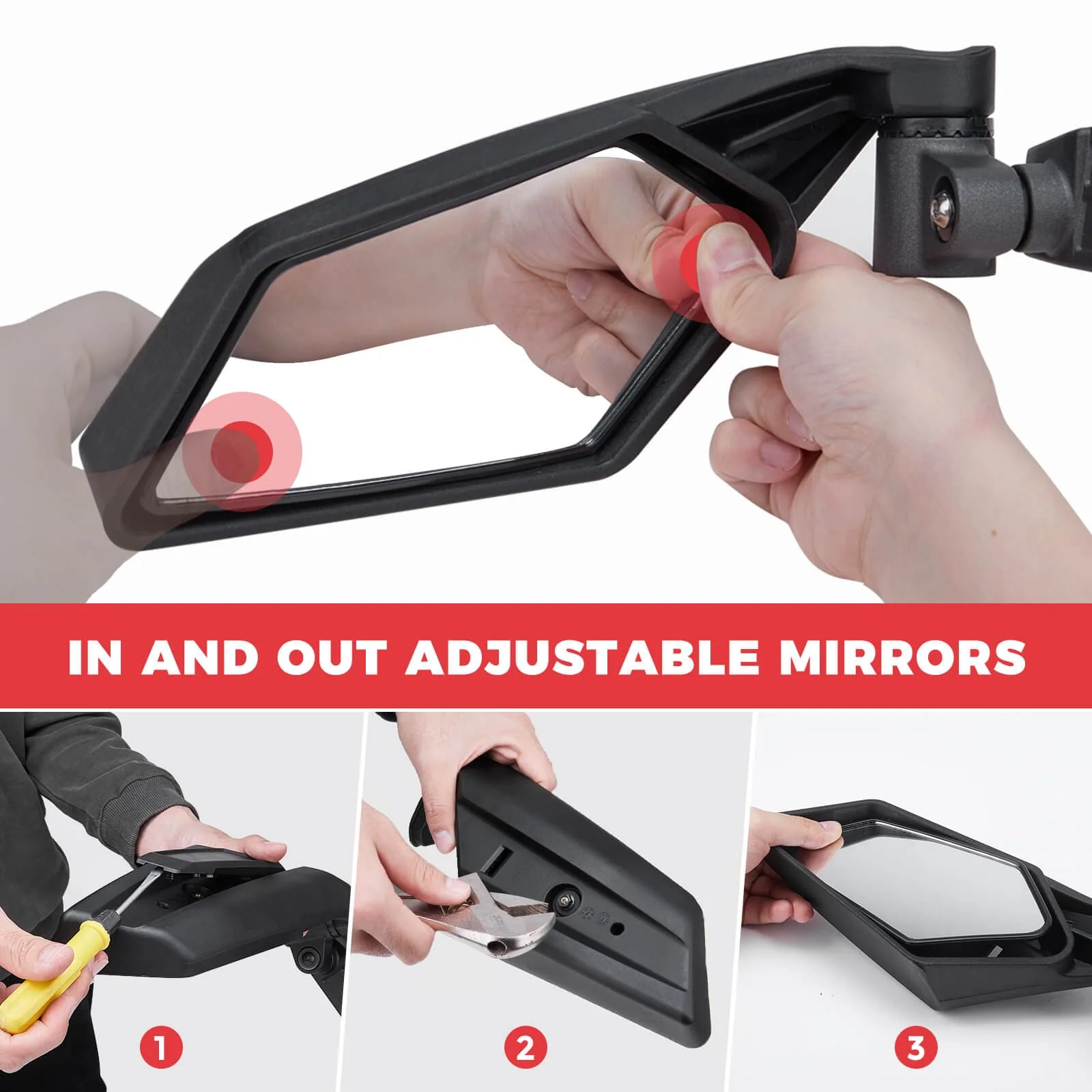 Front Lower Door Inserts & UTV Side View Mirror For Can-Am Maverick X3 - Image 13