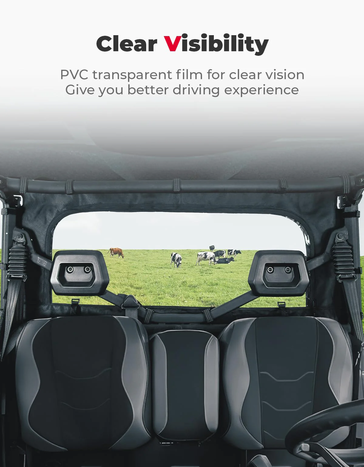 Front Vented Full Windshield & Soft Rear Windshield for Can Am Defender - Image 10