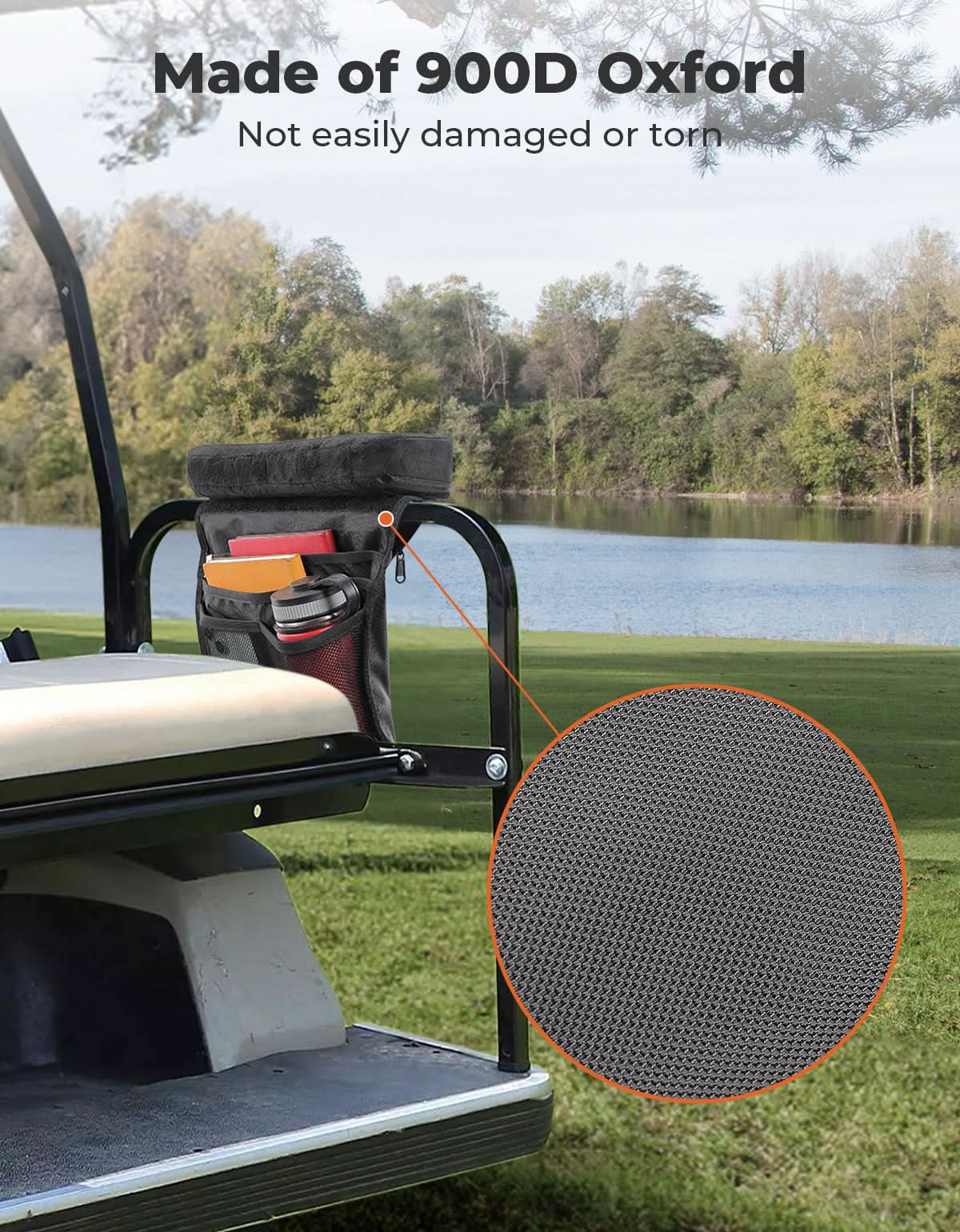 Golf Cart Armrest with Organizer Bag for EZGO & Club Car - Image 7