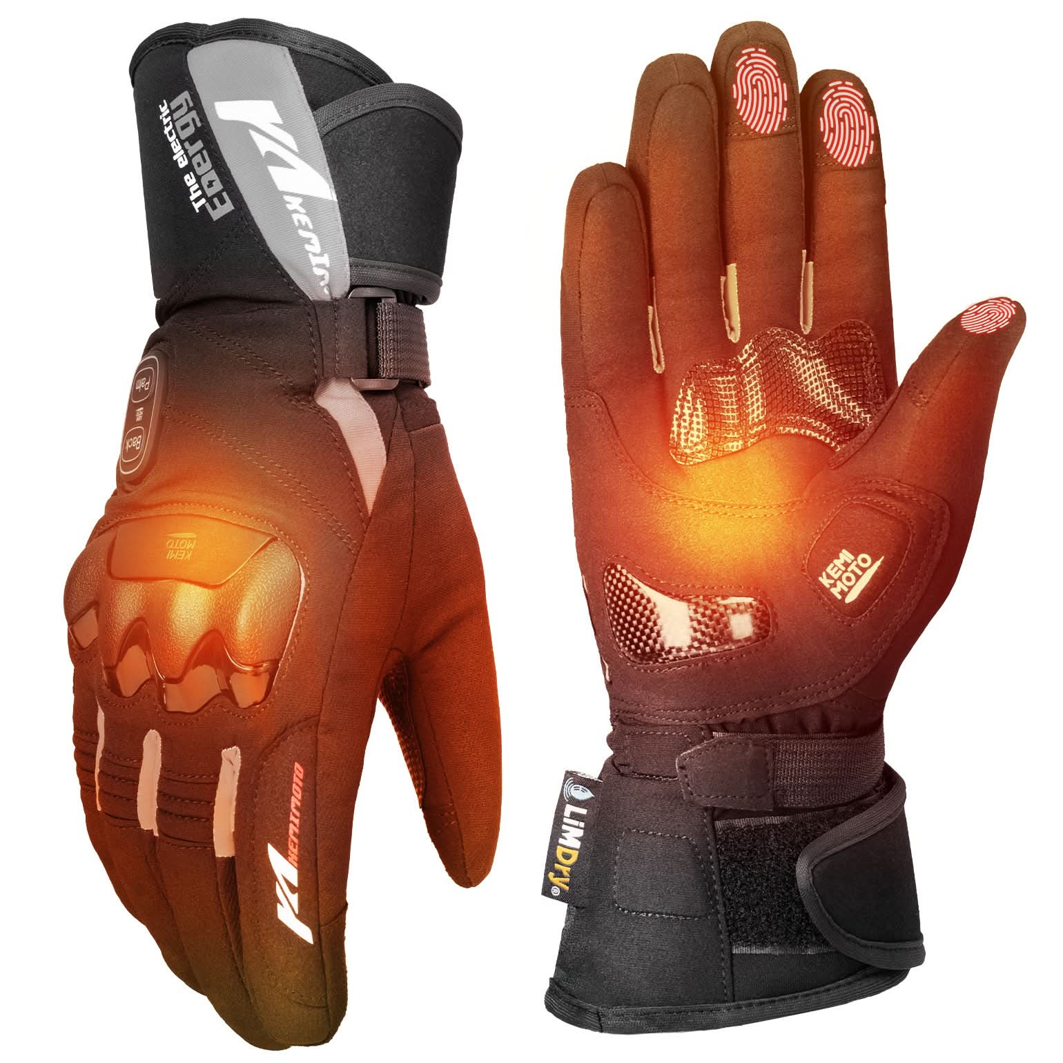 Heated Motorcycle Gloves 2025 with Protective Shields and Battery