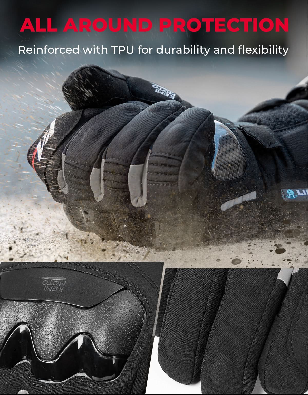 Heated Motorcycle Gloves 2025 with Protective Shields and Battery - Image 2