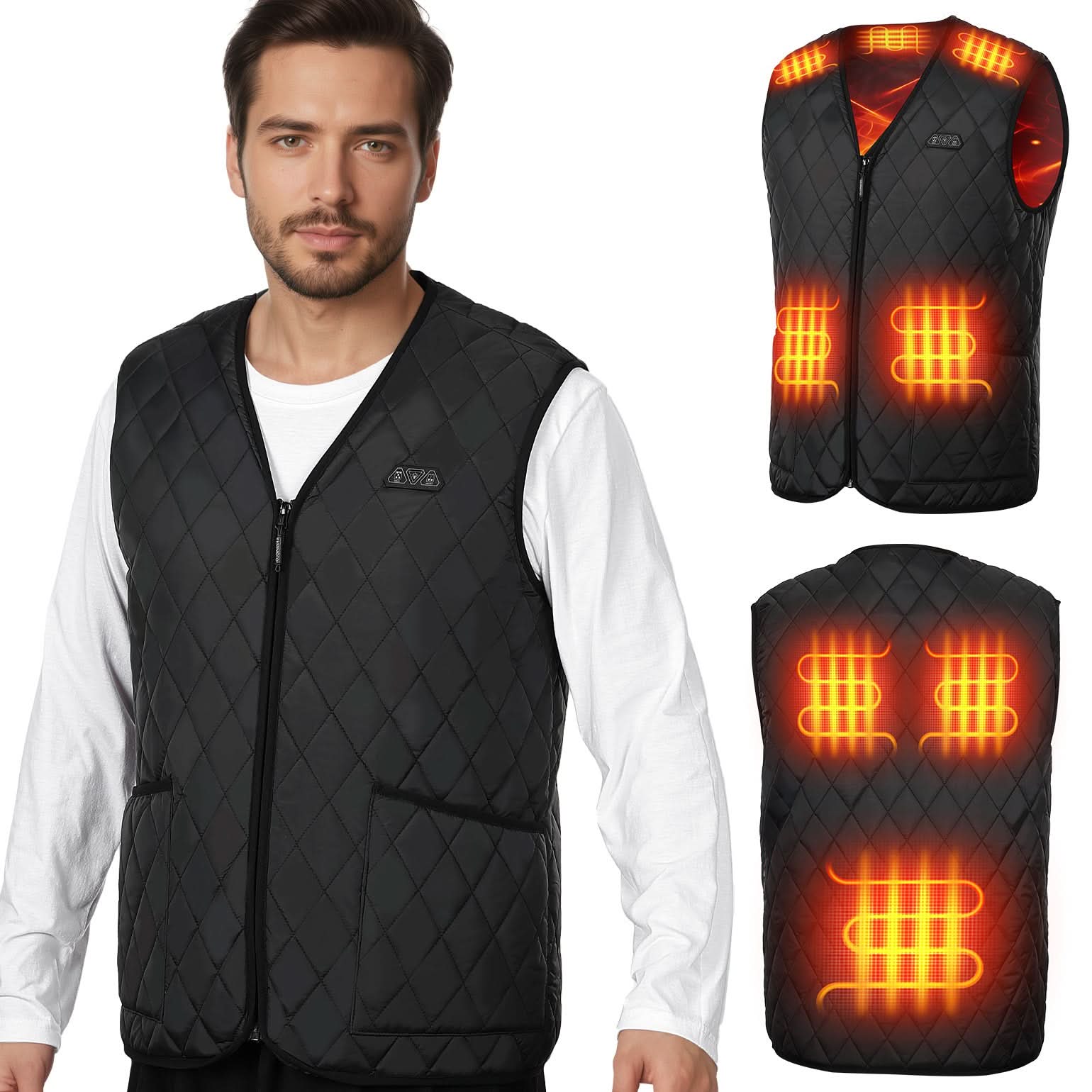 Men’s Heated Vest with Battery Pack Lightweight Quilted Winter Jacket - Image 3