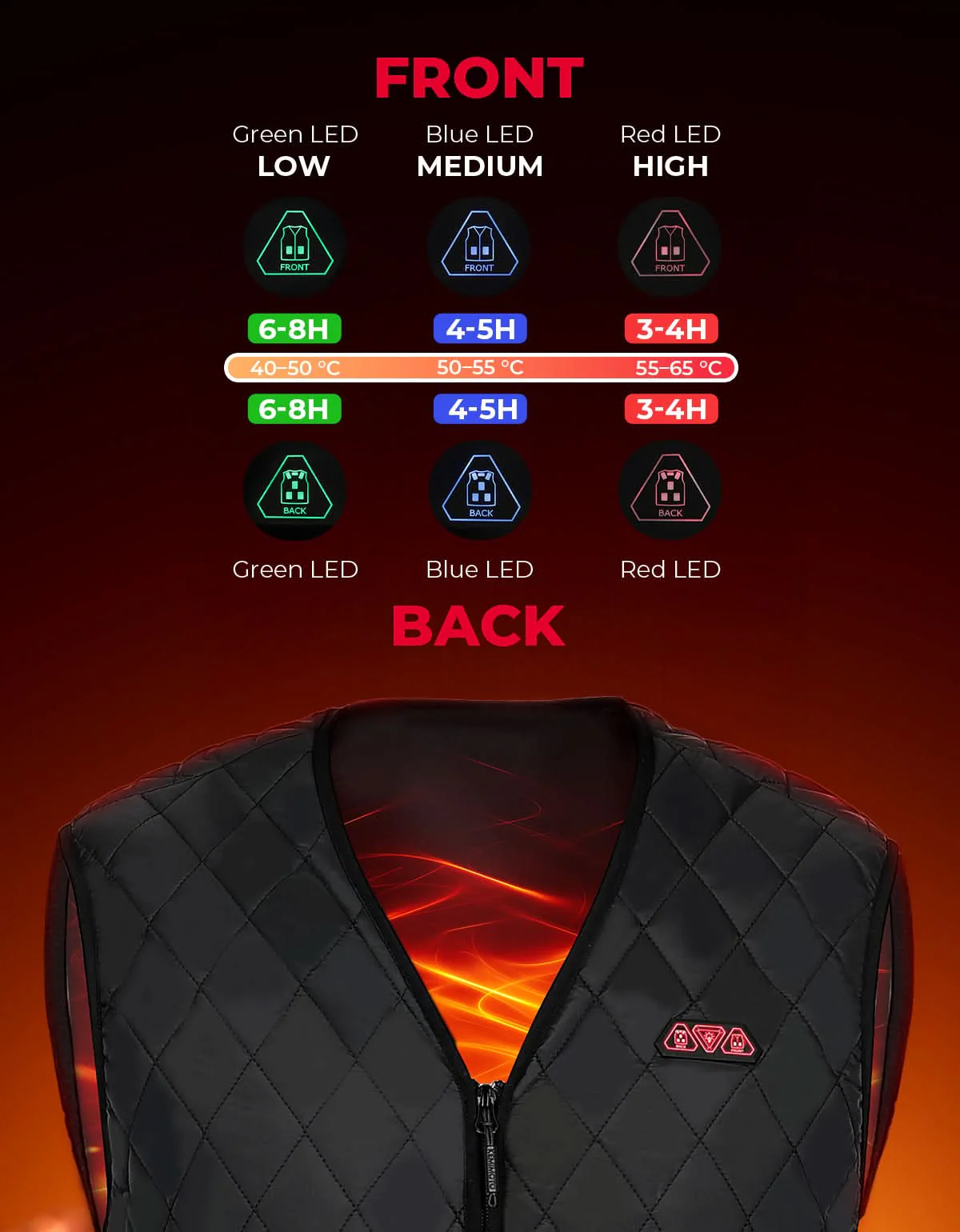 Men’s Heated Vest with Battery Pack Lightweight Quilted Winter Jacket - Image 4