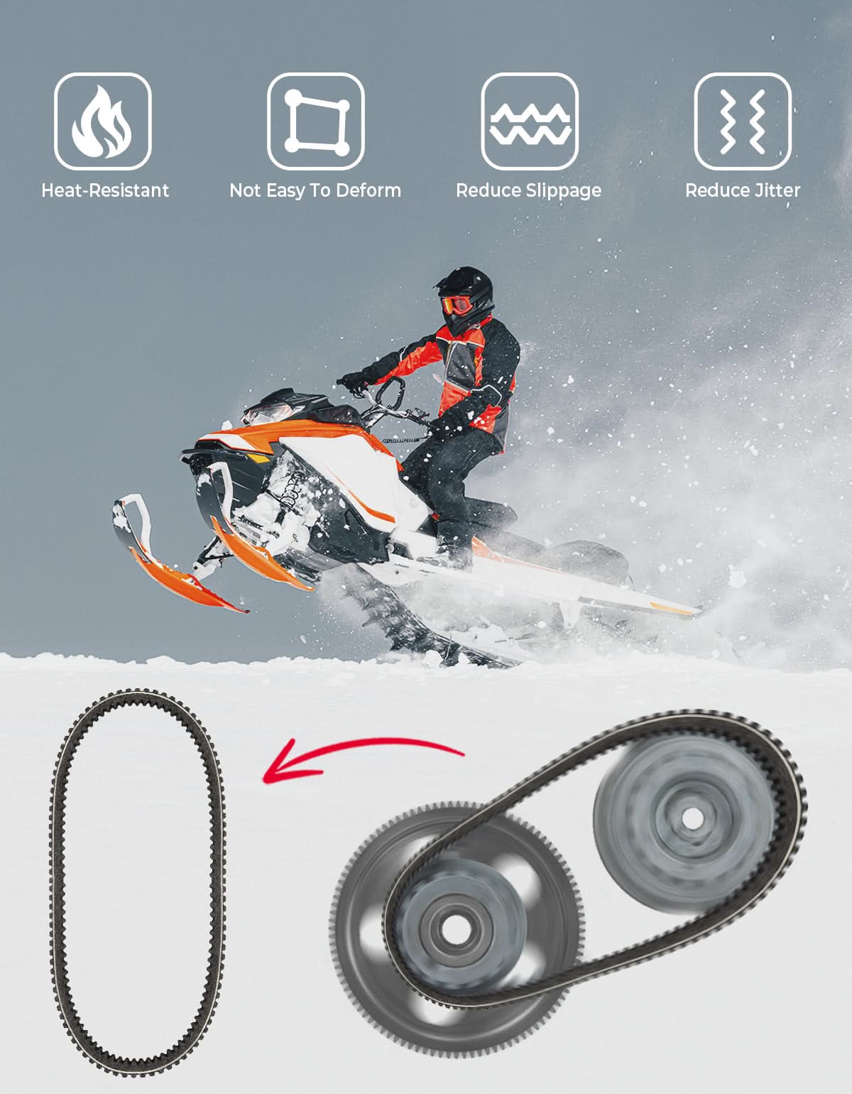 Heavy-Duty Snowmobile CVT Drive Belt for Ski-Doo 850 E-TEC, 900 ACE Turbo - Image 8