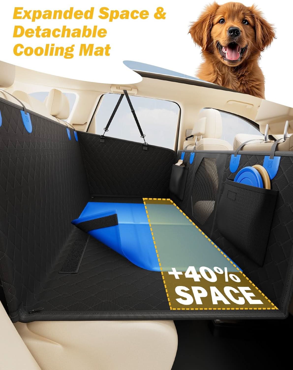 JOYTUTUS Back Seat Extender for Dogs with Hard Bottom - Image 3
