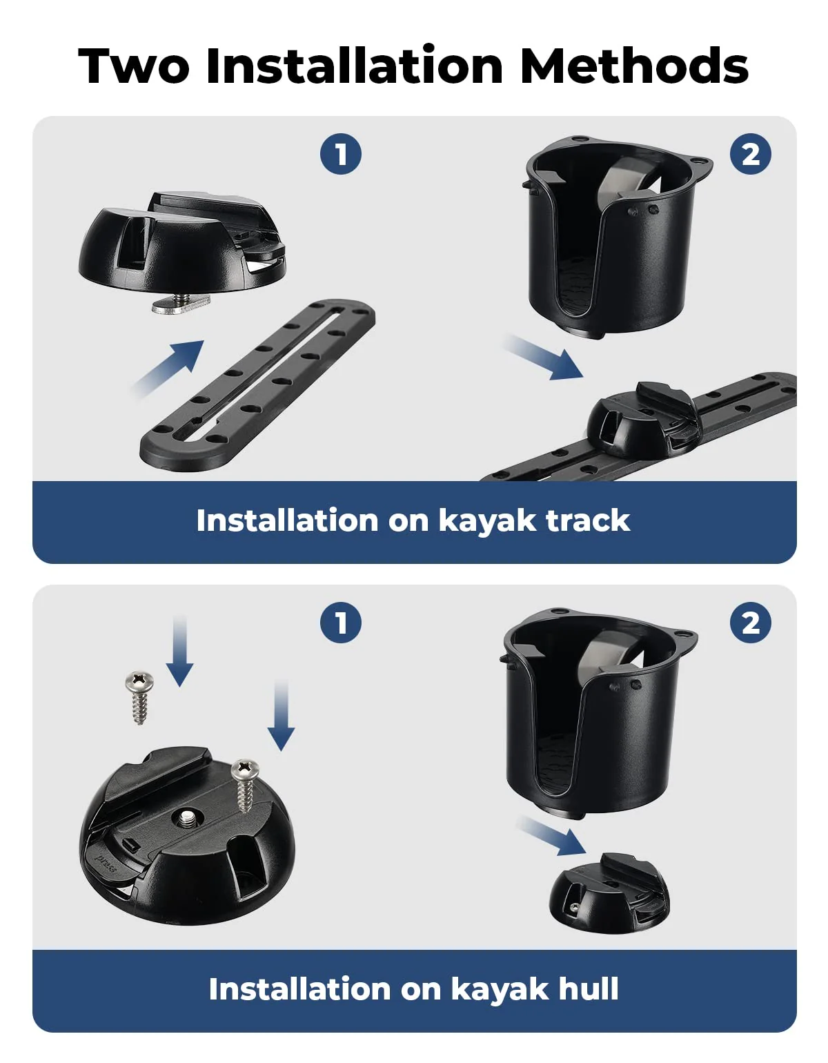 Kayak Cup Holder with Anti-Slip Clips for 18-32 oz Bottles - Image 4