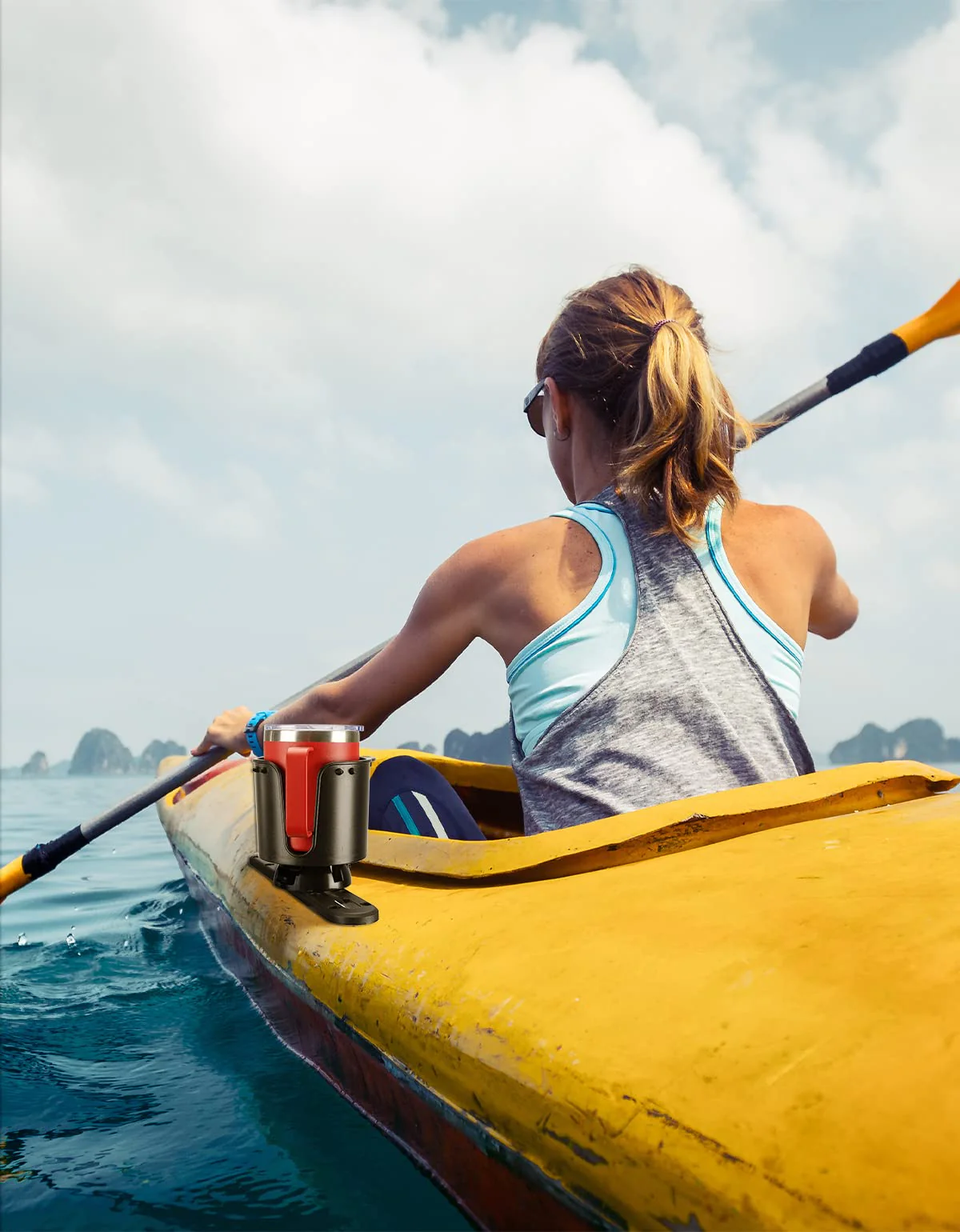 Kayak Cup Holder with Anti-Slip Clips for 18-32 oz Bottles - Image 6
