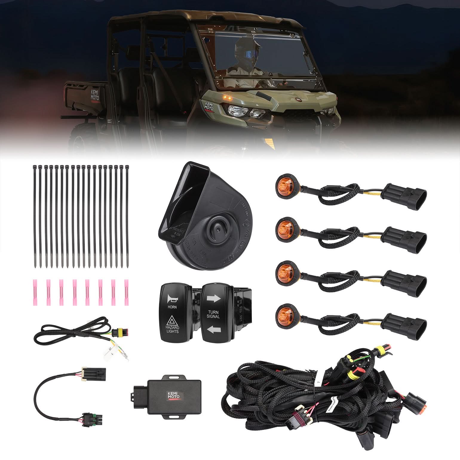 KEMIMOTO Turn Signal Kit For 2020+ Can-Am Defender