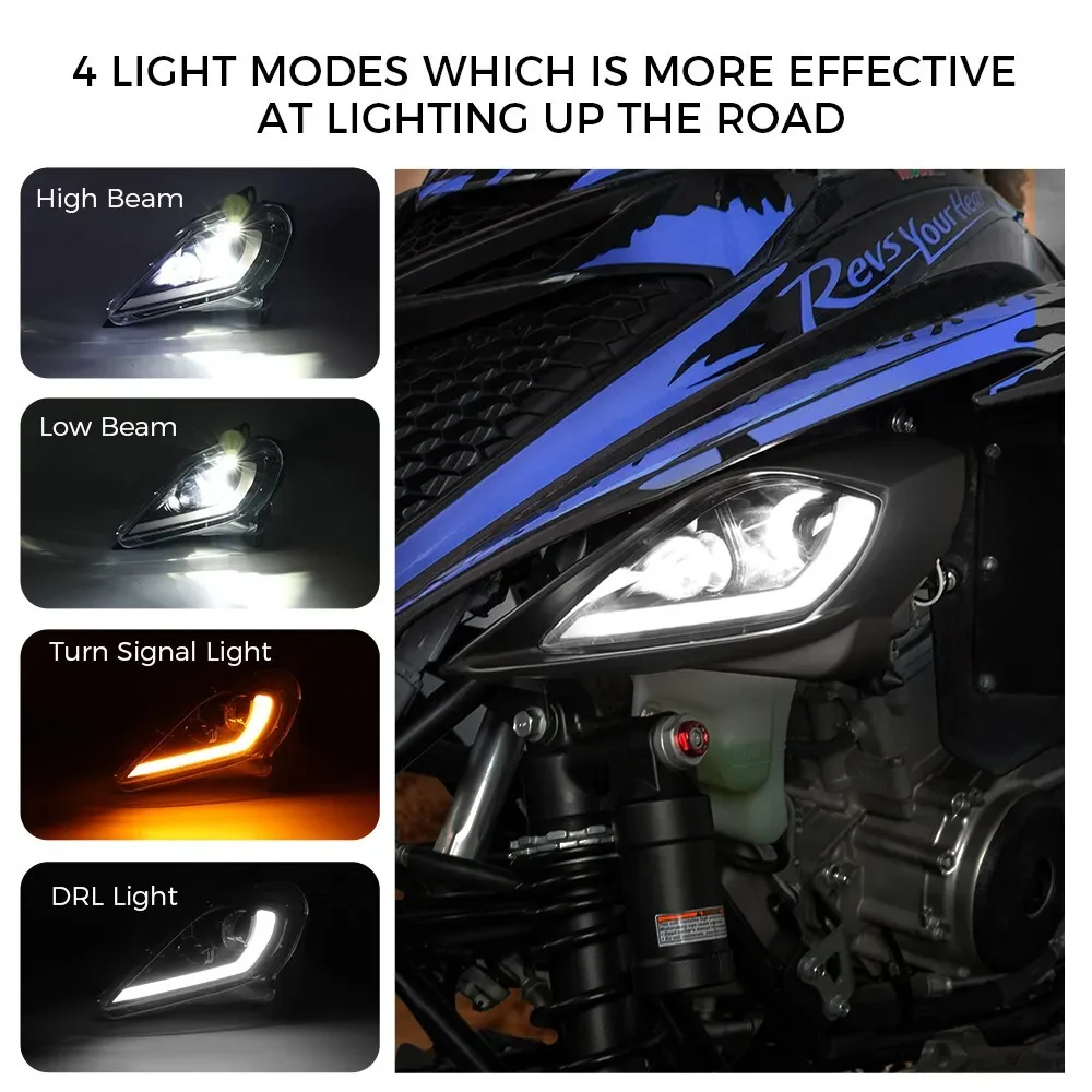 LED Headlights Set for 2006-2024 YAMAHA YFZ 450 RAPTOR 350 700 700R - Image 2