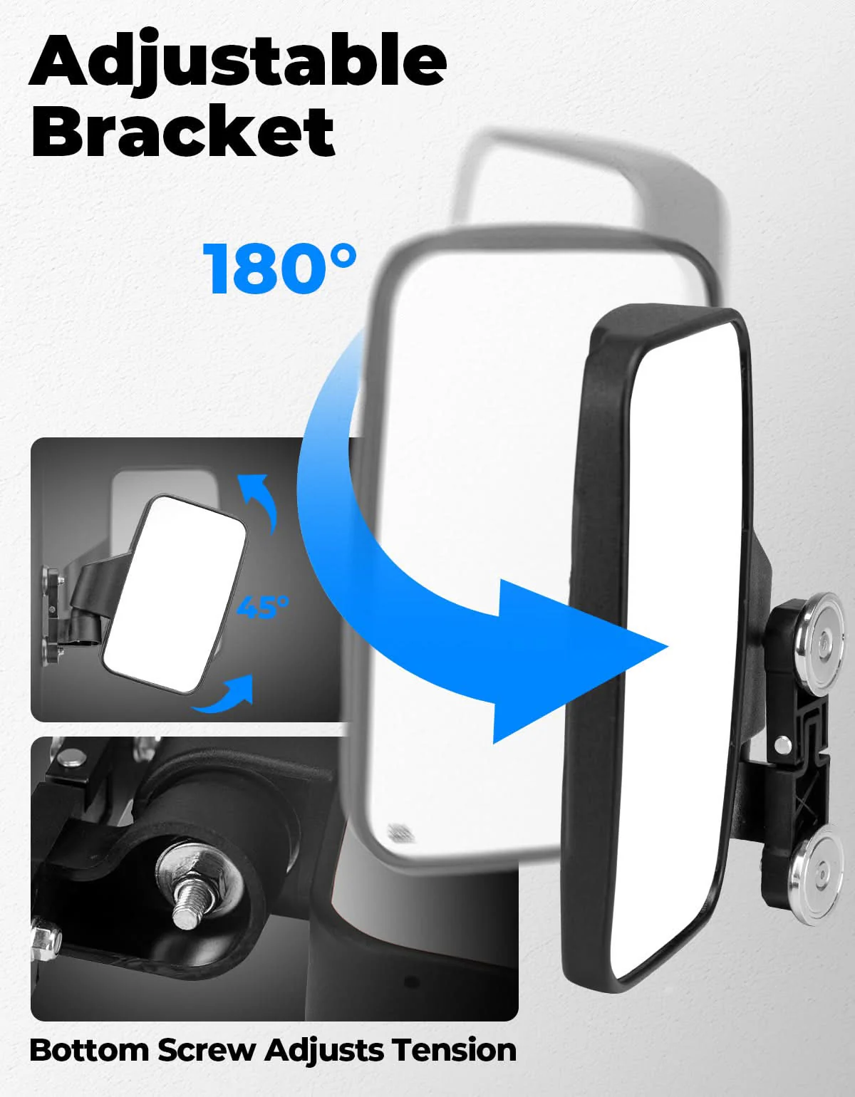 Magnetic Golf Cart Side Mirrors, Universal Rear View Mirrors - Image 3