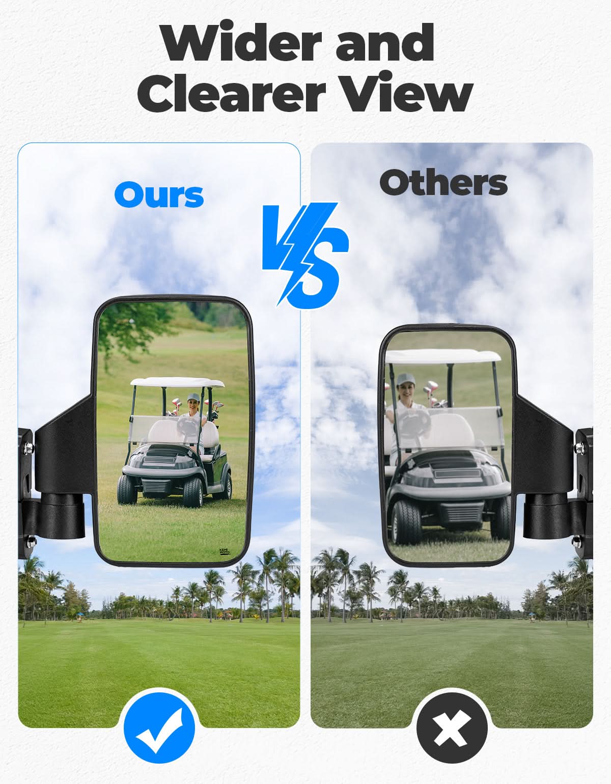 Magnetic Golf Cart Side Mirrors, Universal Rear View Mirrors - Image 4