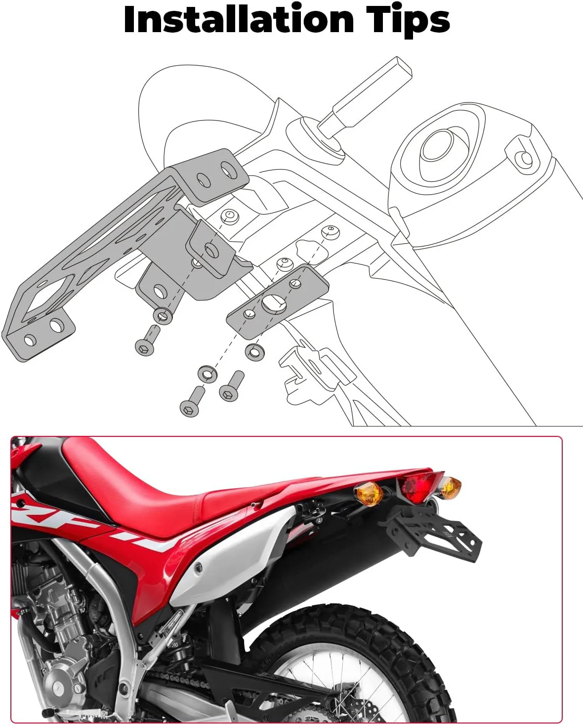 Motorcycle License Plate for CRF300L 2021-2022, CRF300L Rally 2021-2022 - Image 6