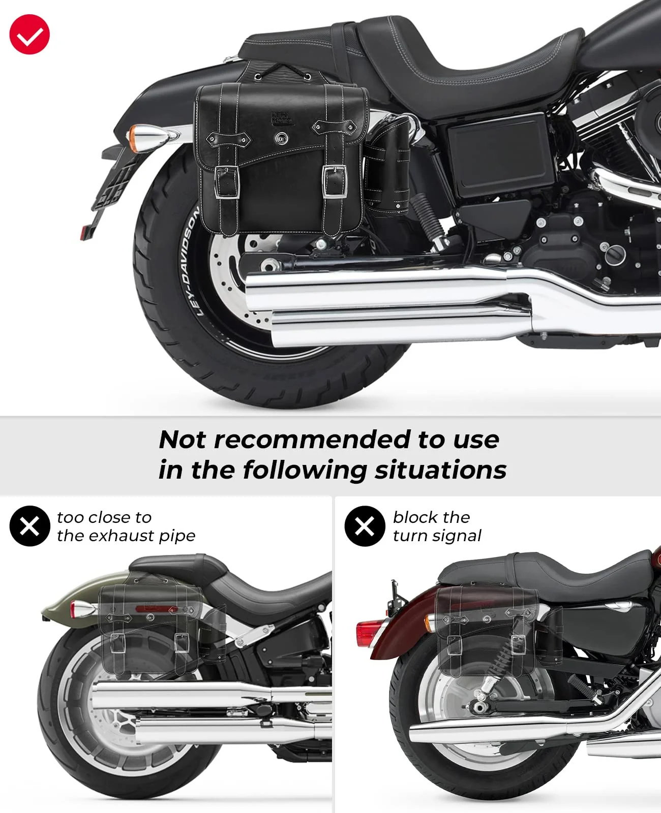 Motorcycle PU Leather Saddlebag for Softail Dyna Road King V-star Shadow - Image 3
