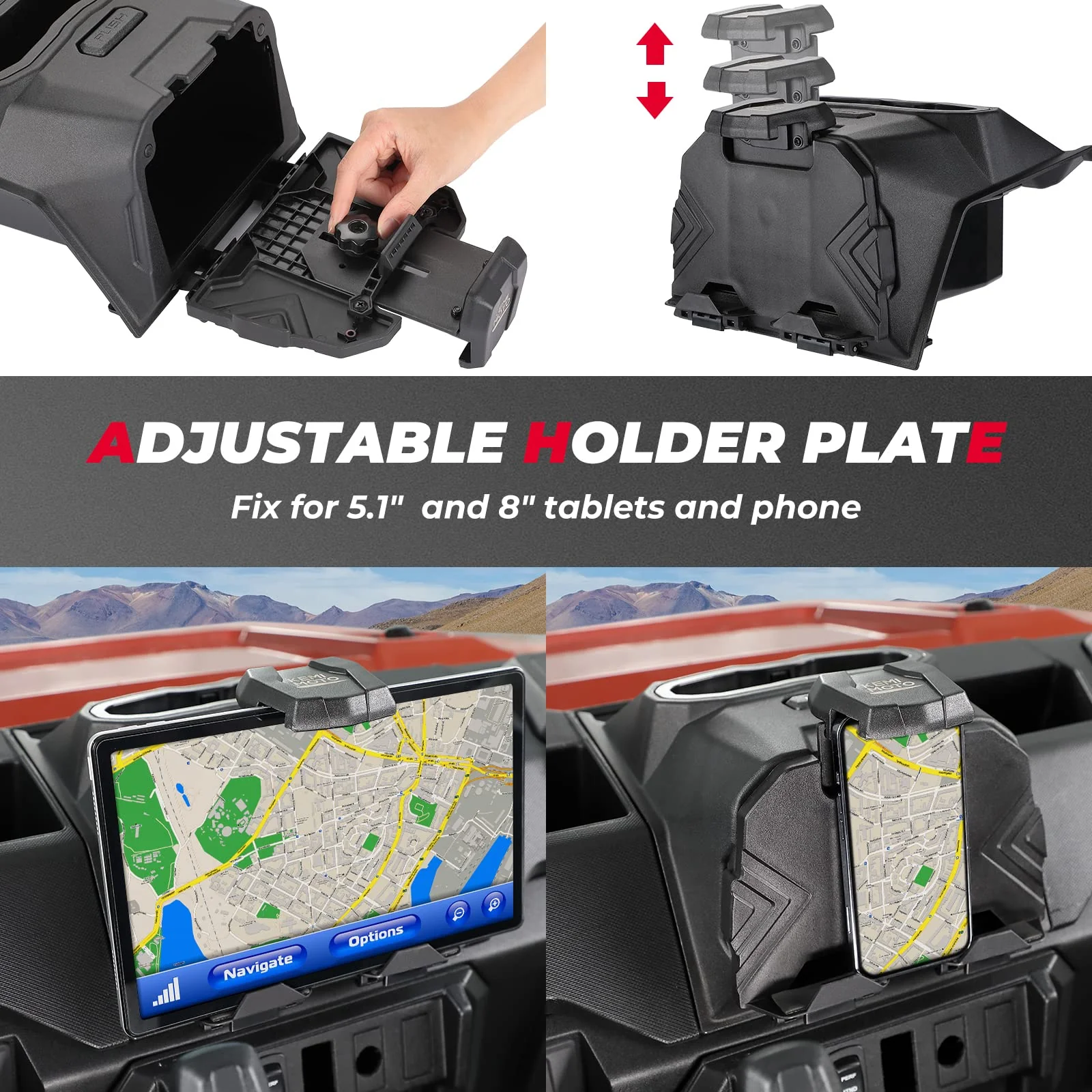 Tablet Holder Electric Device GPS Mount for Polaris Ranger XP 1000/crew - Image 2