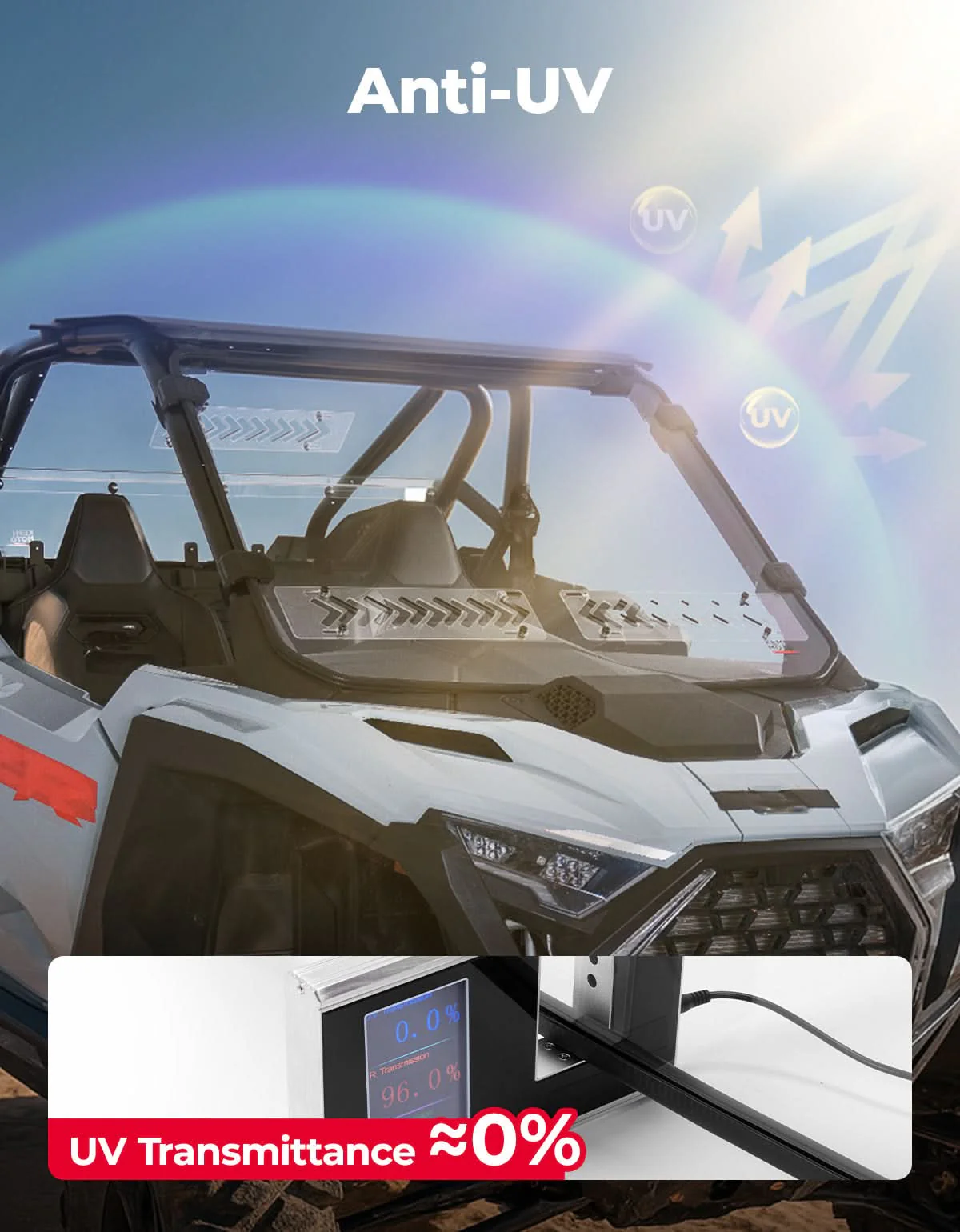 UTV Windshield with Sliding Vented Window for Polaris RZR PRO 2025 - Image 7