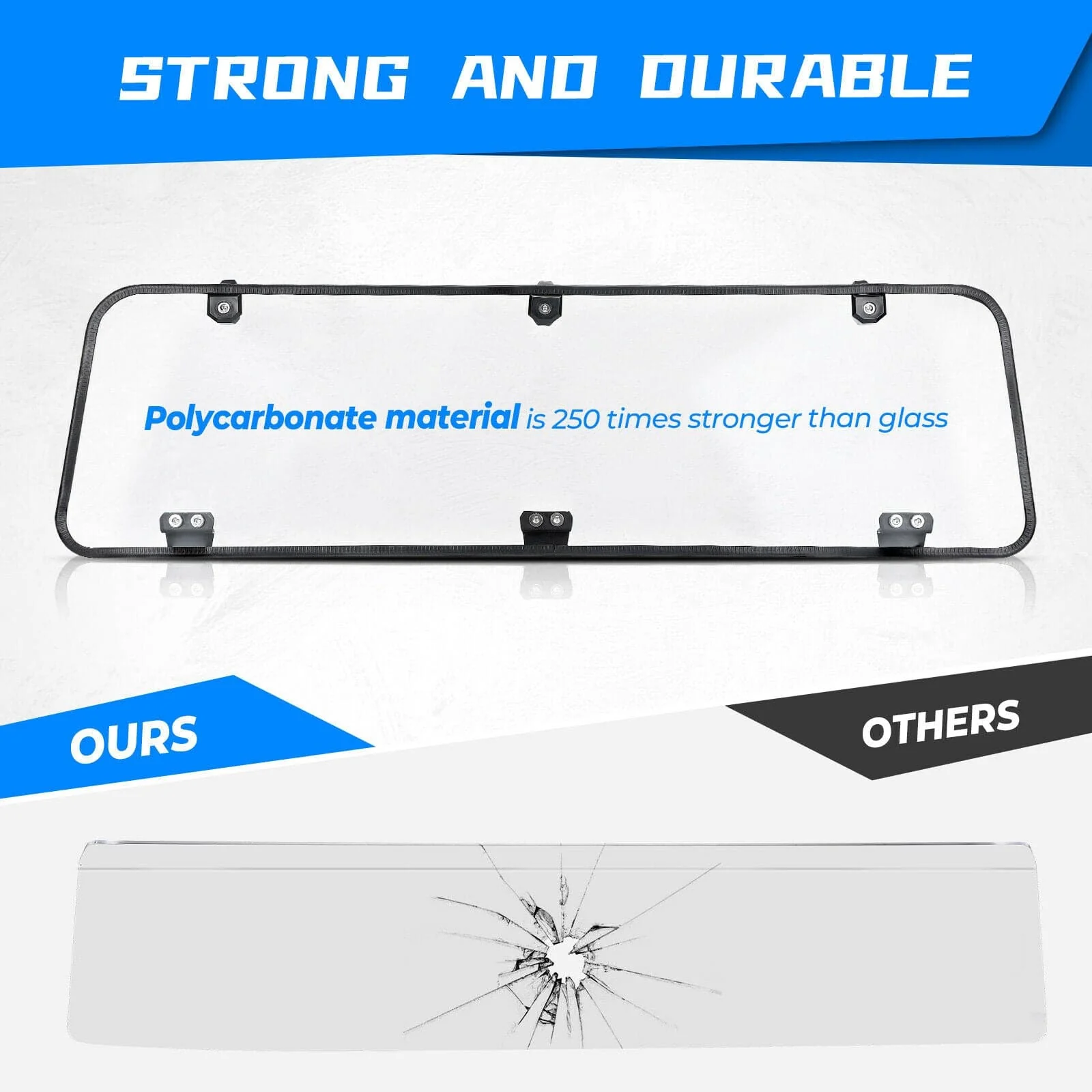 Rear Windshield Clear for Polaris General 1000 / 4 2016-2024 - Image 4