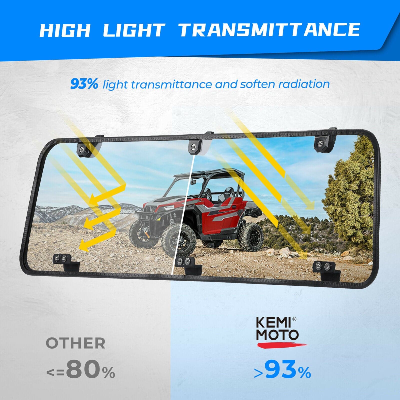 Rear Windshield Clear for Polaris General 1000 / 4 2016-2024 - Image 5