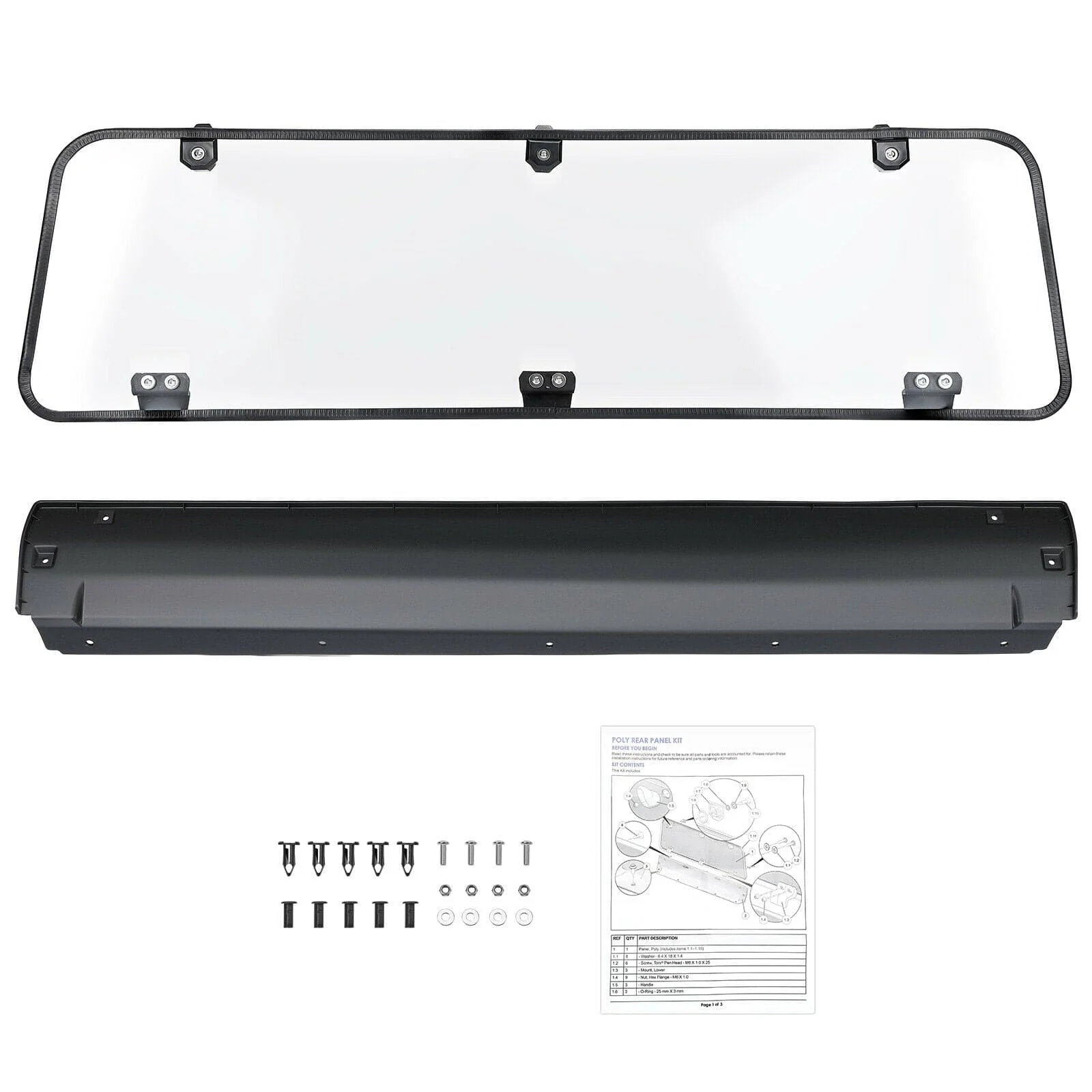 Rear Windshield Clear for Polaris General 1000 / 4 2016-2024 - Image 9