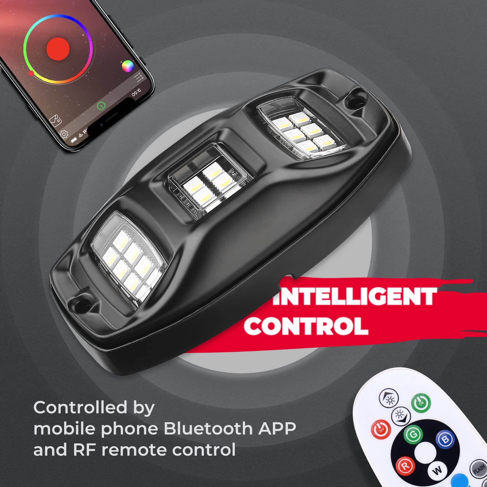 Universal 6 Pods RGB Rock Light Kit for UTV ATV Jeep Truck SUV Car - Image 4