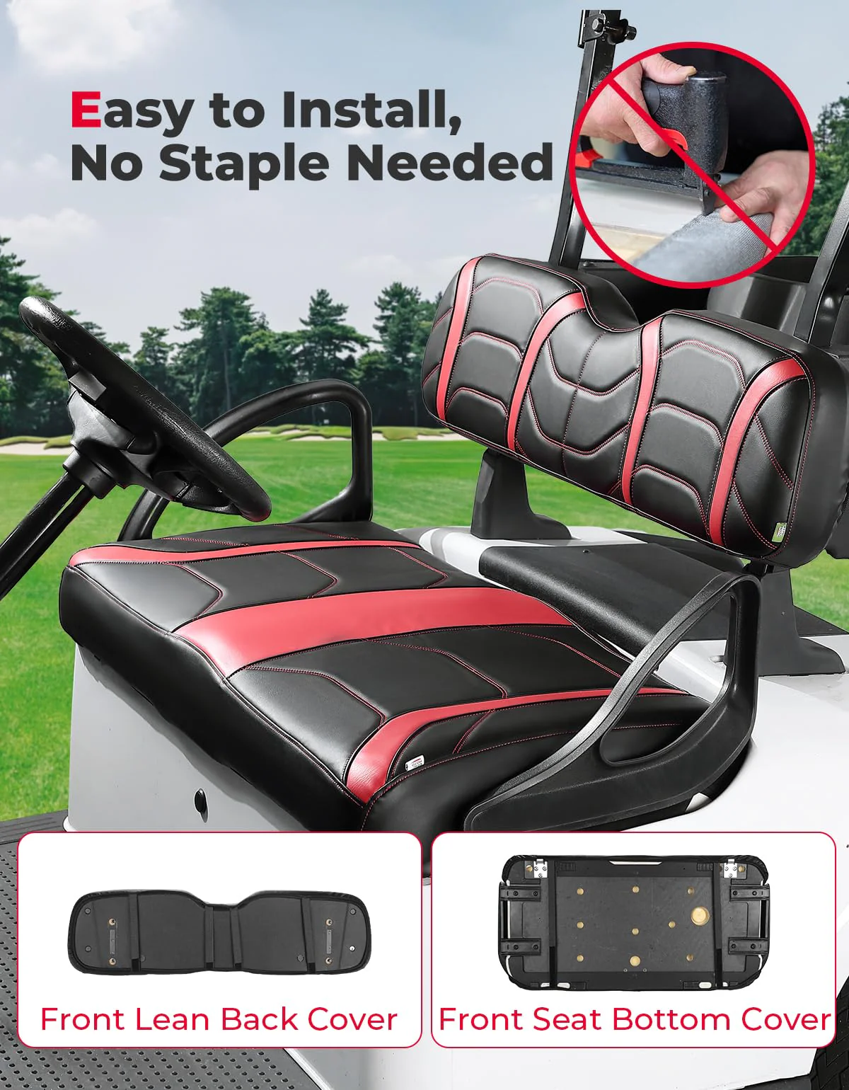 Golf Cart Front Seat Covers for EZGO RXV OEM Front Seats - Image 2