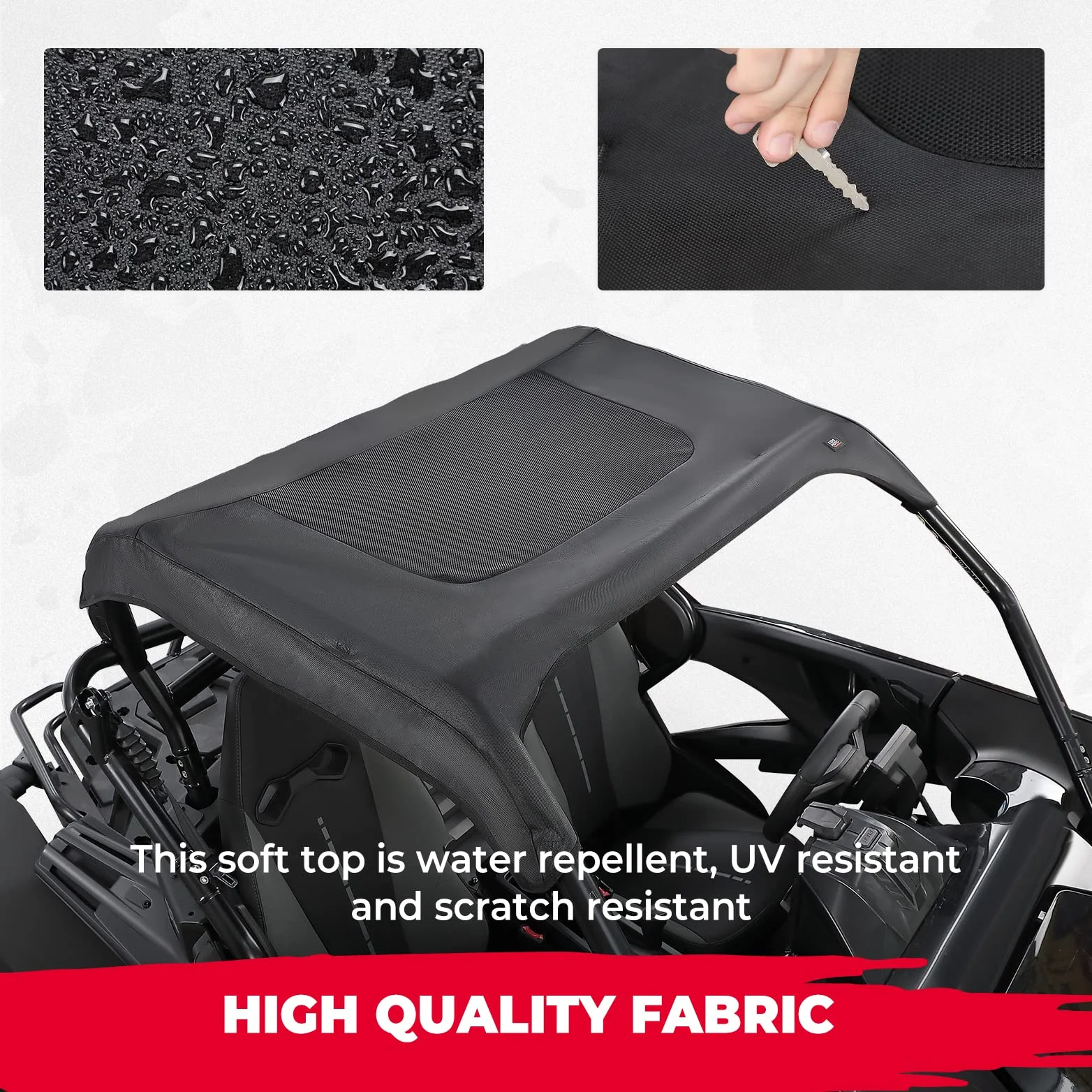 Ventilated Soft Top with Zipper Design for CFMOTO ZFORCE 950 - Image 5
