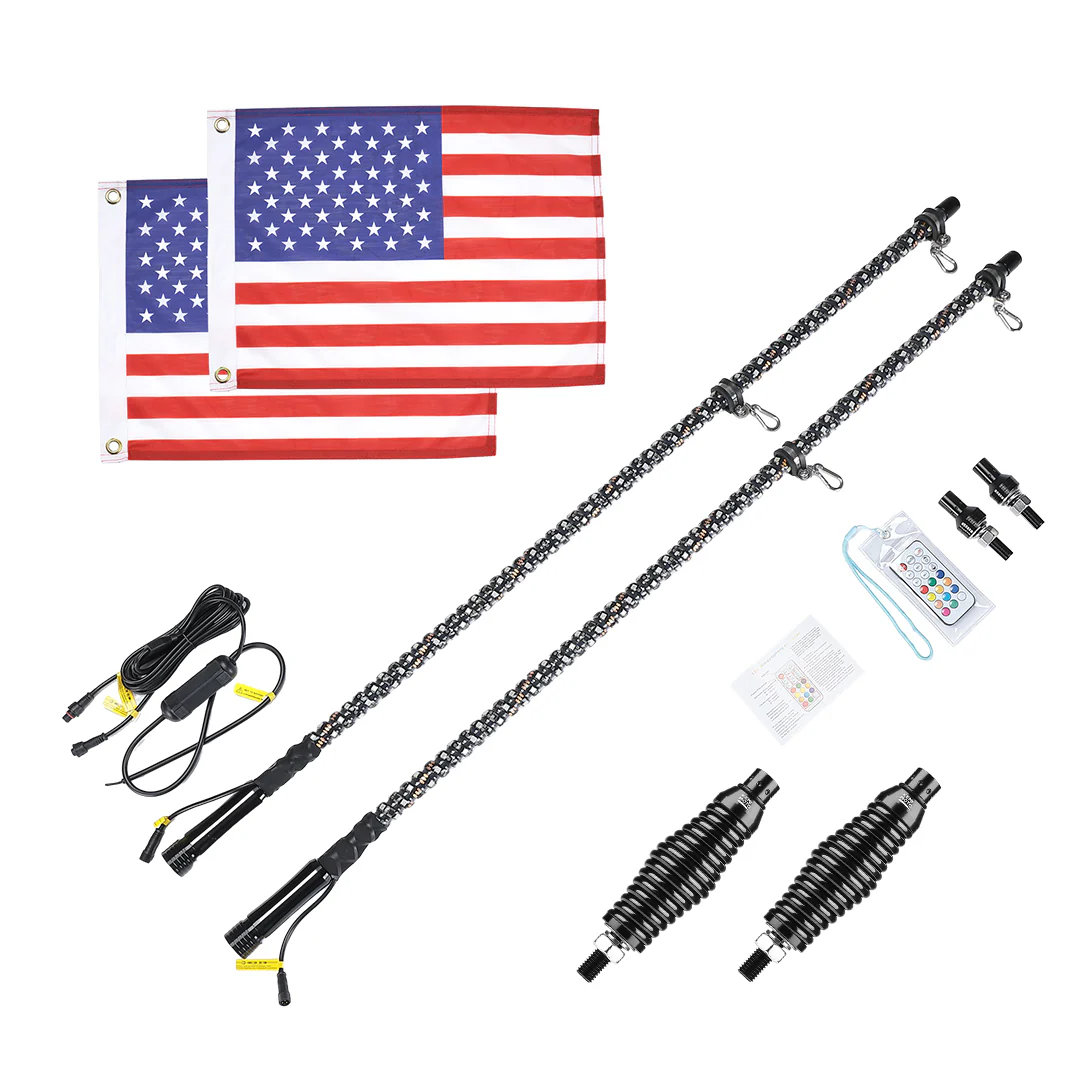 3FT Spiral Whip Light with RF Remote Control, 366 colors, 2 pcs - Image 7
