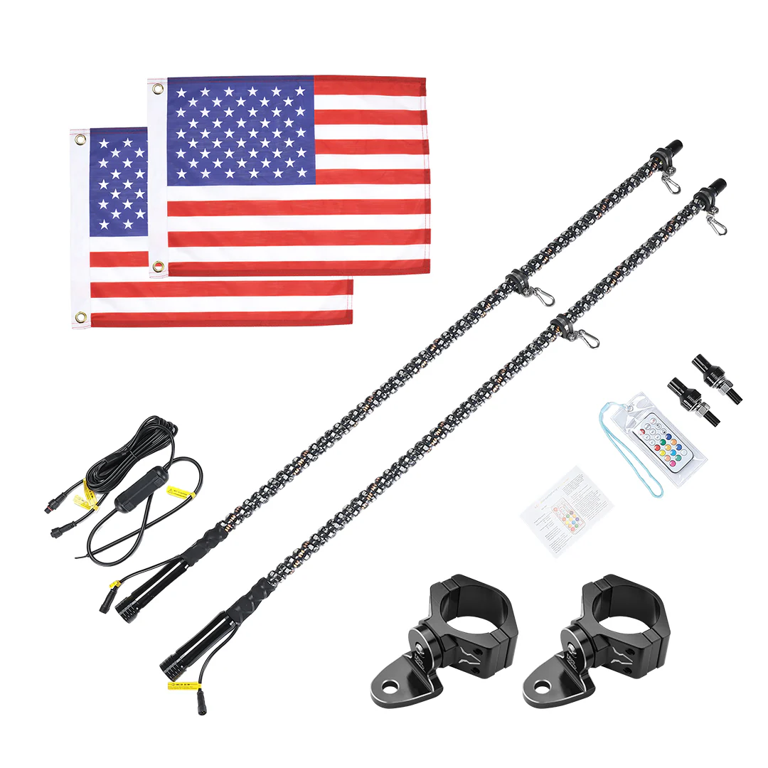 3FT Spiral Whip Light with RF Remote Control, 366 colors, 2 pcs - Image 8