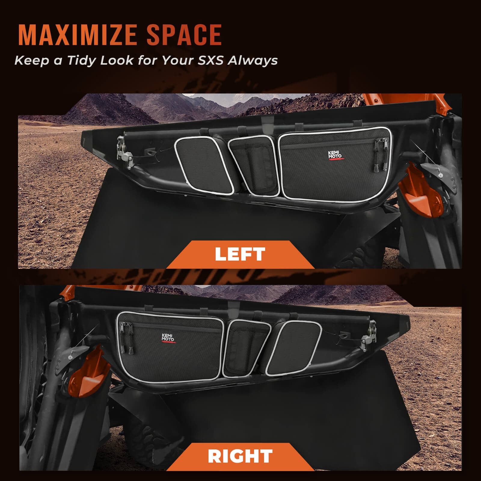 Tablet Holder & Front Door Strorage Bags for Can-Am Maverick X3 MAX - Image 14