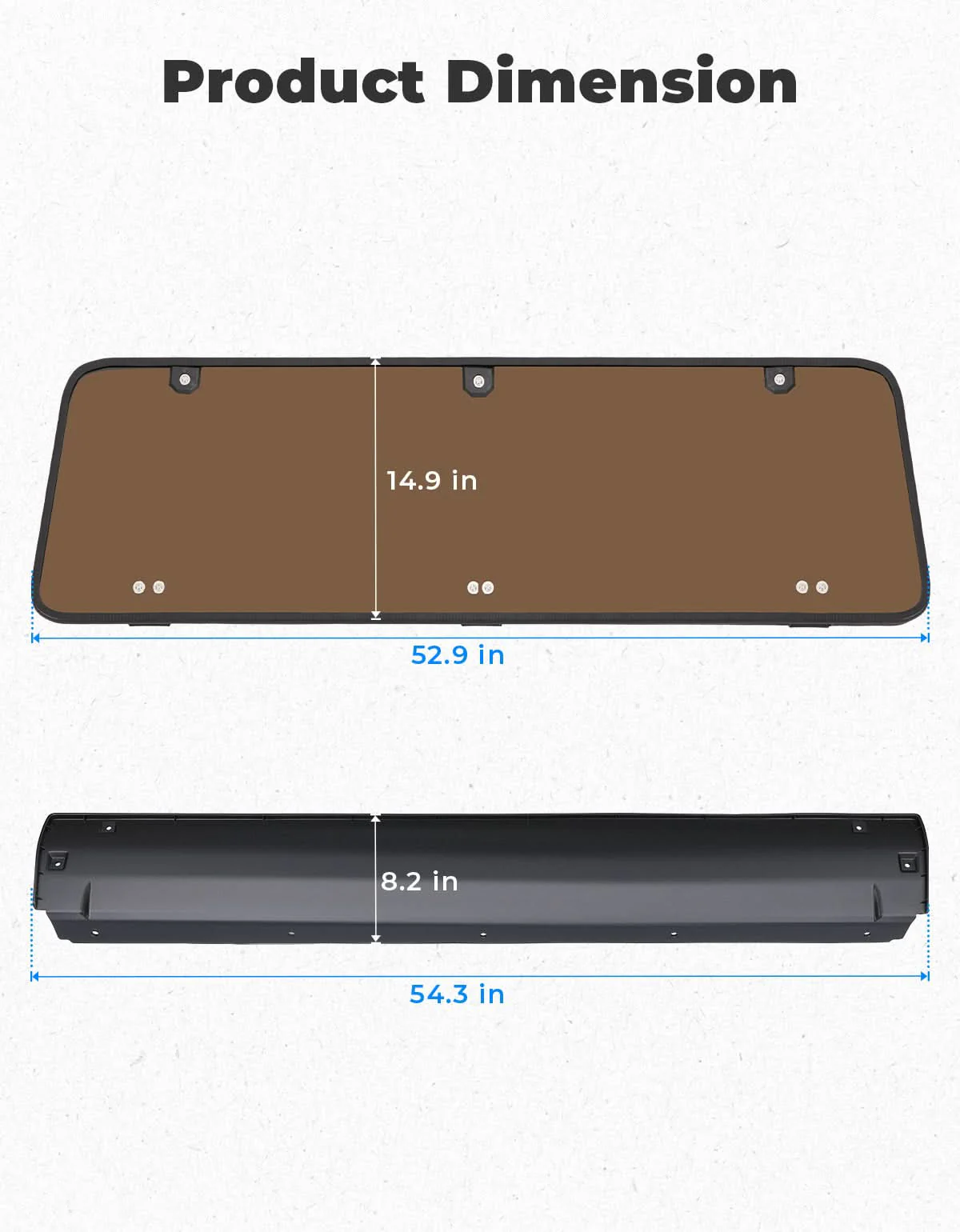 Tinted Rear Hard Windshield for Polaris General 1000/4/XP 1000/4 2016-2025 - Image 7