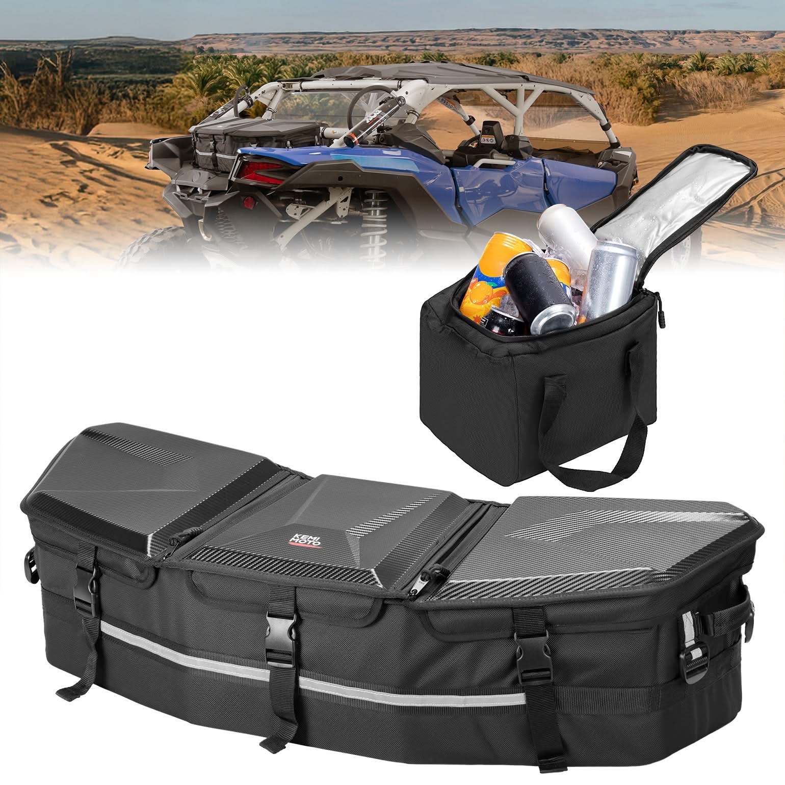 Upgraded 50L ATV Cargo Bag – Front/Rear Rack Cooler & Storage Box, Fits Can-Am X3, Outlander, Renegade 500–1000