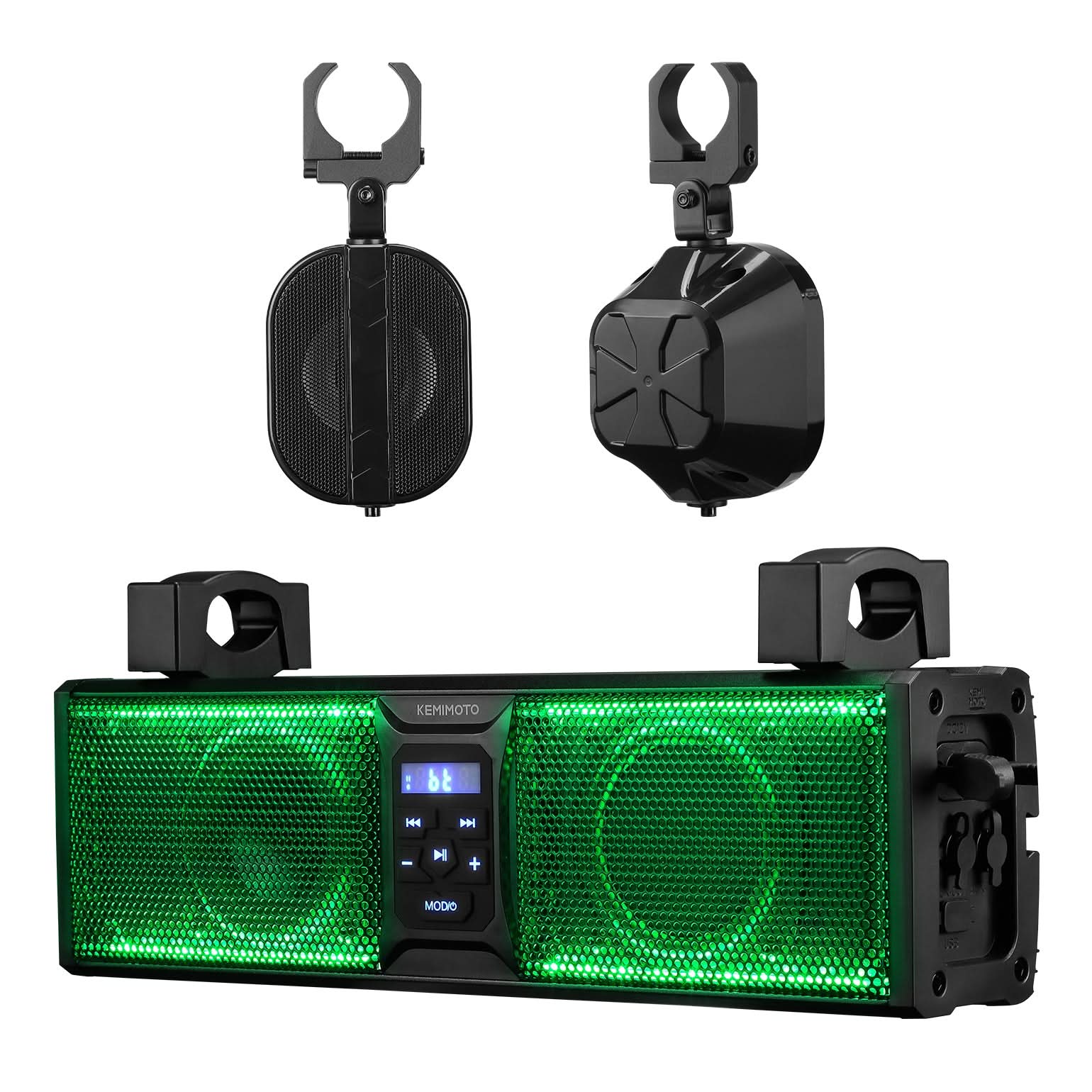2.1CH 17" SoundBar Bluetooth For Polaris Can am UTV/ATV Universal with RGB Lights 1''-2'' Roll Bar - Image 2