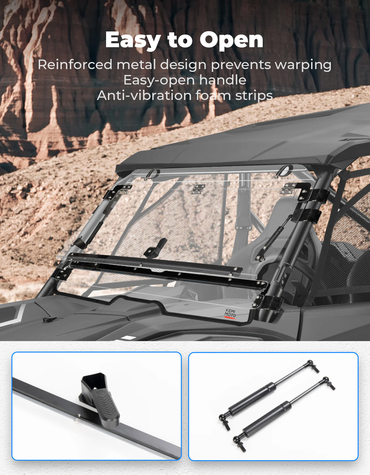 UTV Flip Windshield for Talon 1000R 1000X 1000X-4 2019-2024 - Image 5