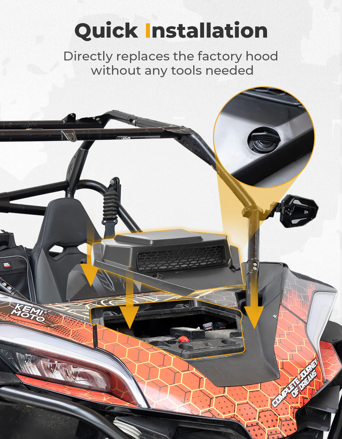 UTV Hood Scoop With Vented Mesh for CFMOTO ZForce 950 2020+ - Image 5