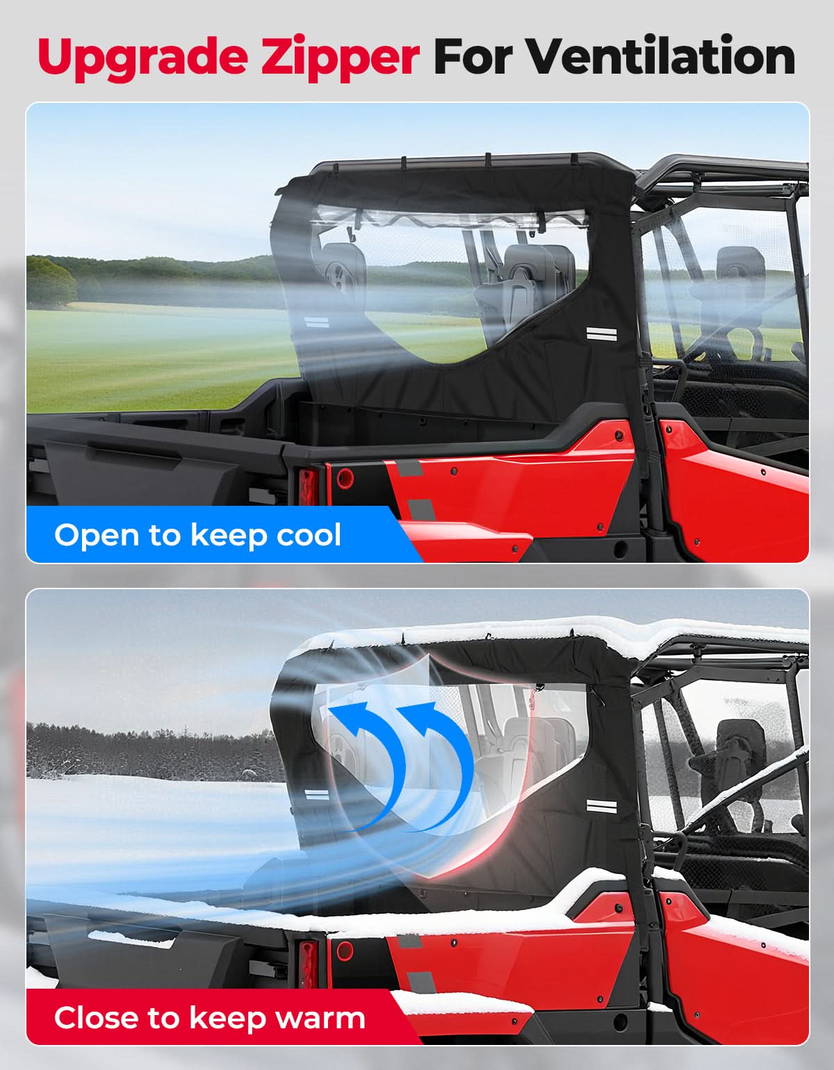 UTV Reflective Strips Design Back Window For Pioneer 1000 3P 6P (2016-2025) - Image 2