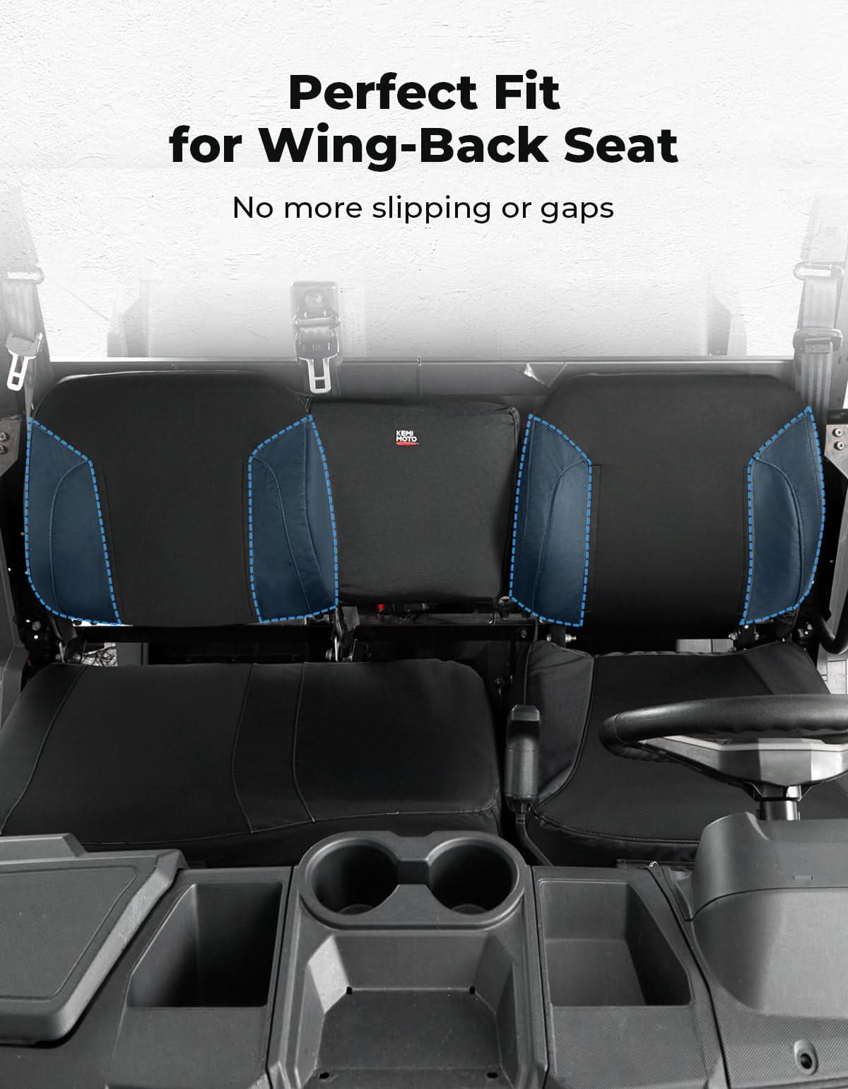 UTV Wingback Seat Cover Set for Polaris Ranger Crew XP 1000 - Image 3
